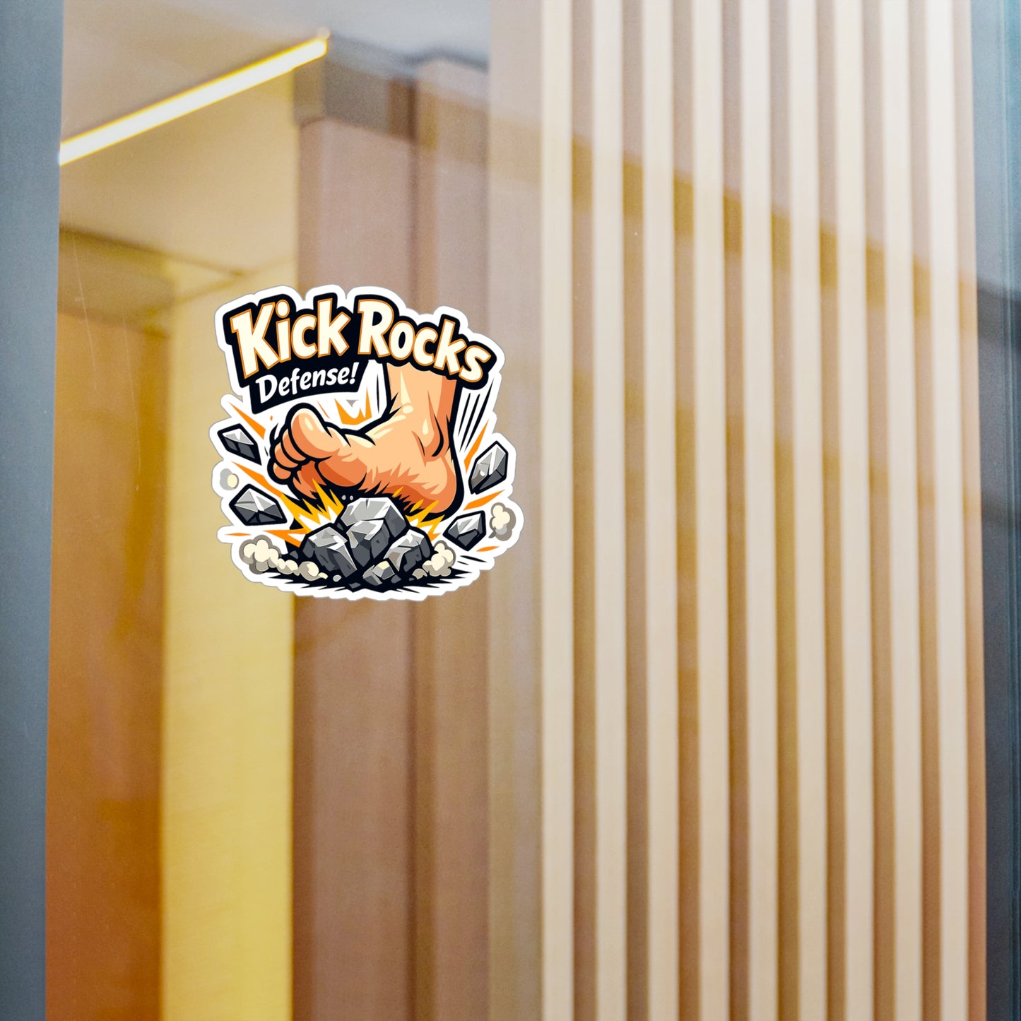Krav Maga Sticker “Kick Rocks Defense!” Waterproof Vinyl Decals for Laptop, Water Bottle | Martial Arts Self Defense Fitness