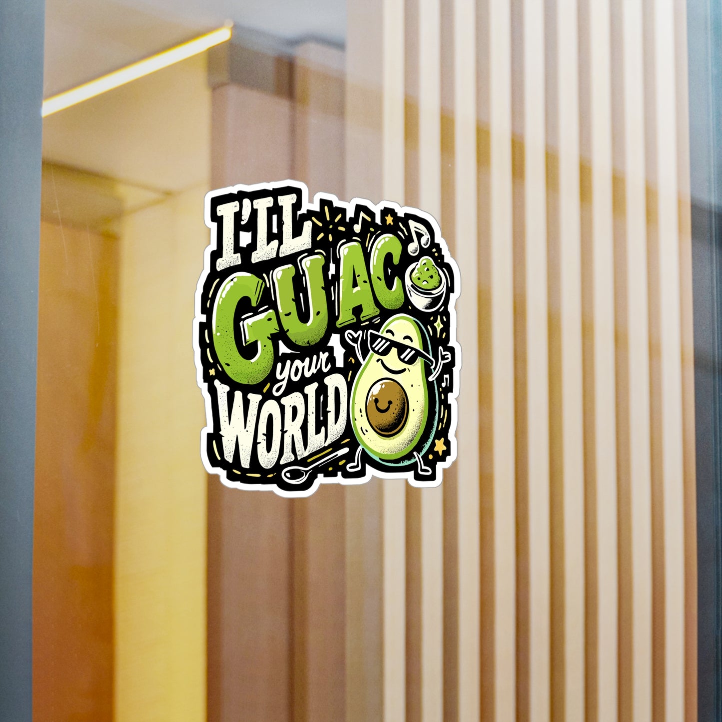 I'll Guac Your World - Avocado Sticker for Laptop Sticker. Water Bottle Sticker, Vinyl Guacamole Decal - Avocado Gift