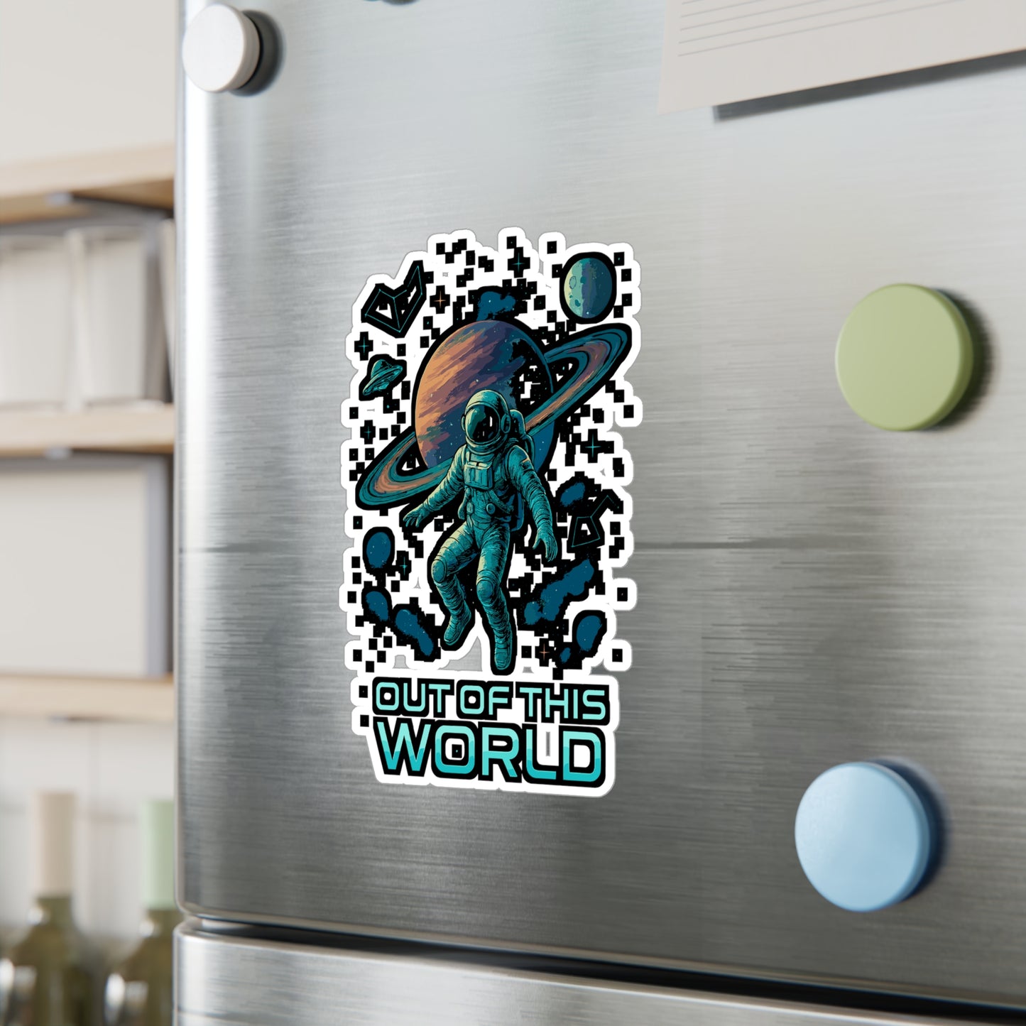 Space Sticker – Out of This World Astronaut Decals, Waterproof Vinyl Spaceman Spaceship for Laptop, Water Bottle