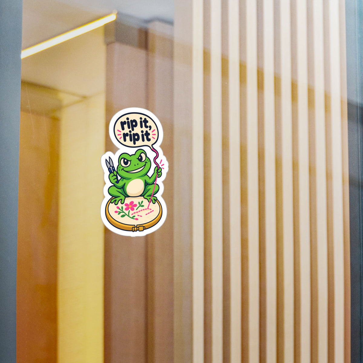 Embroidery Sticker - Rip It, Rip It Design for Needlework, Crafting and Stitching Fans, Decals for Laptop or Water Bottle