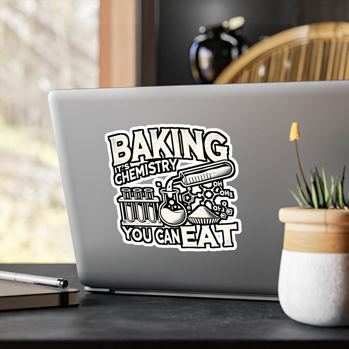 Baking - It's Chemistry You Can Eat – Vinyl Sticker for Laptop or Water Bottle | Whisk Decal, Baking Gift for Bakers