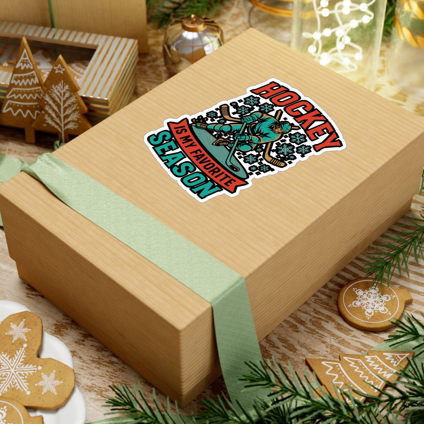 Hockey Is My Favorite Season – Ice Hockey Sticker for Laptop, Water Bottle, Vinyl Goalie Decal, Sports Fan Gift