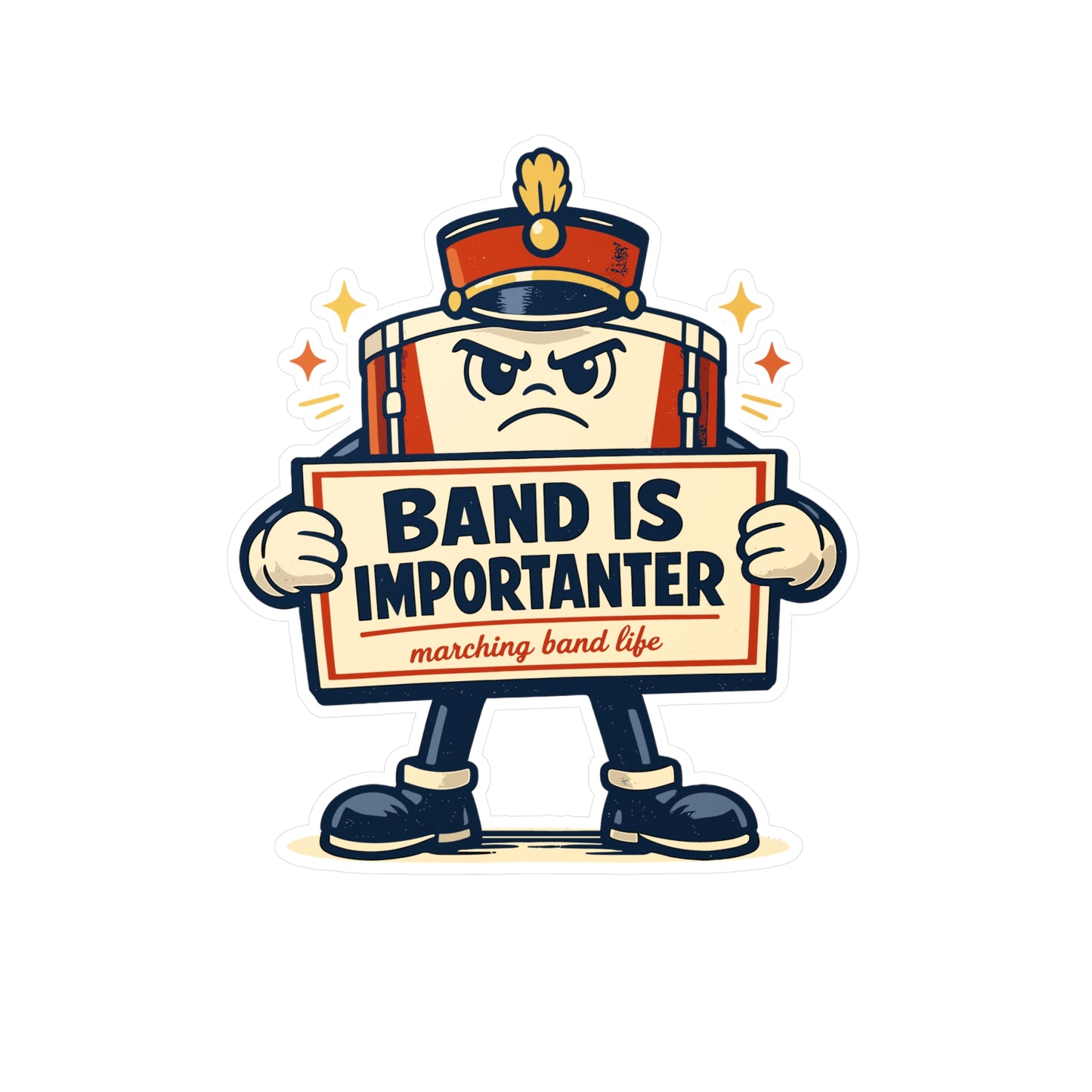 Marching Band Sticker Band is Importanter Funny Drummer Band Director Mellophone Vinyl Waterproof Decals for Laptop Water Bottle