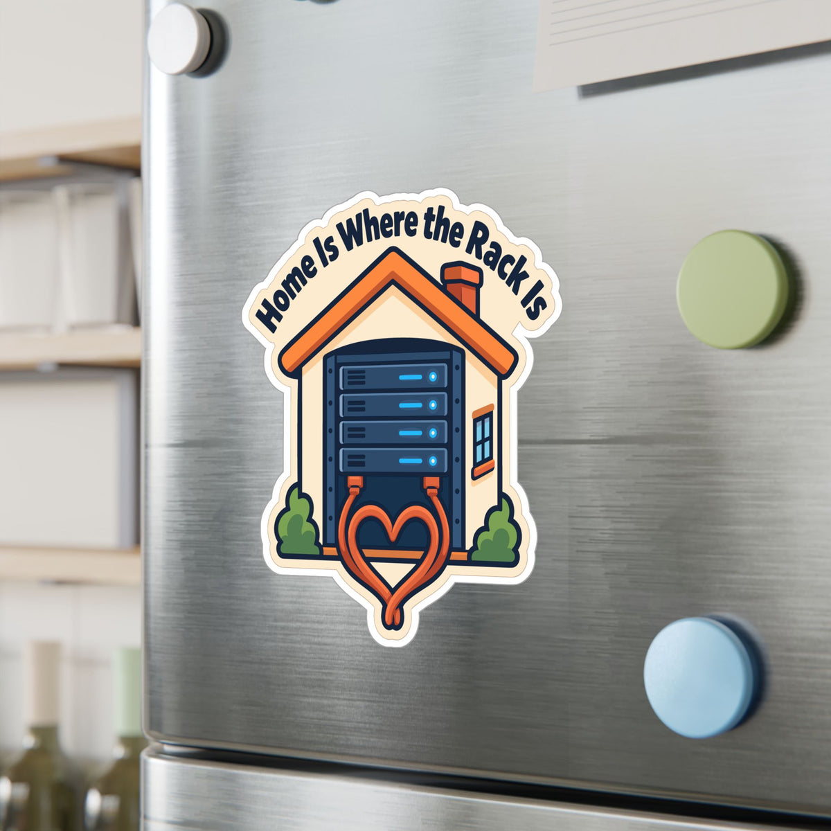 tech Sticker - Home Is Where The Rack Is - Reboot Button Bandage decals for Laptop and Water Bottle