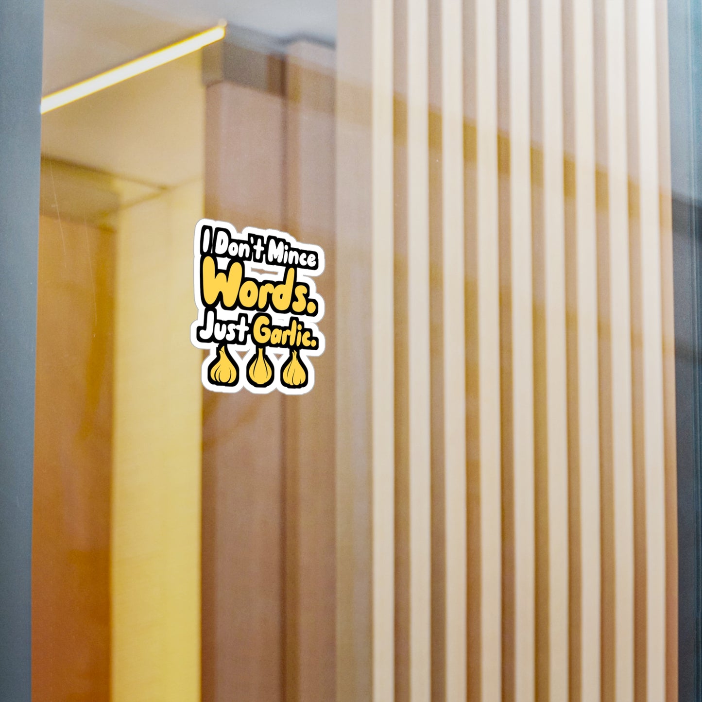 I Don't Mince Words Just Garlic - Italian Sticker for Wall, Laptop, Window, Truck, Car Italian Gift Vinyl Italy Decal Sticker