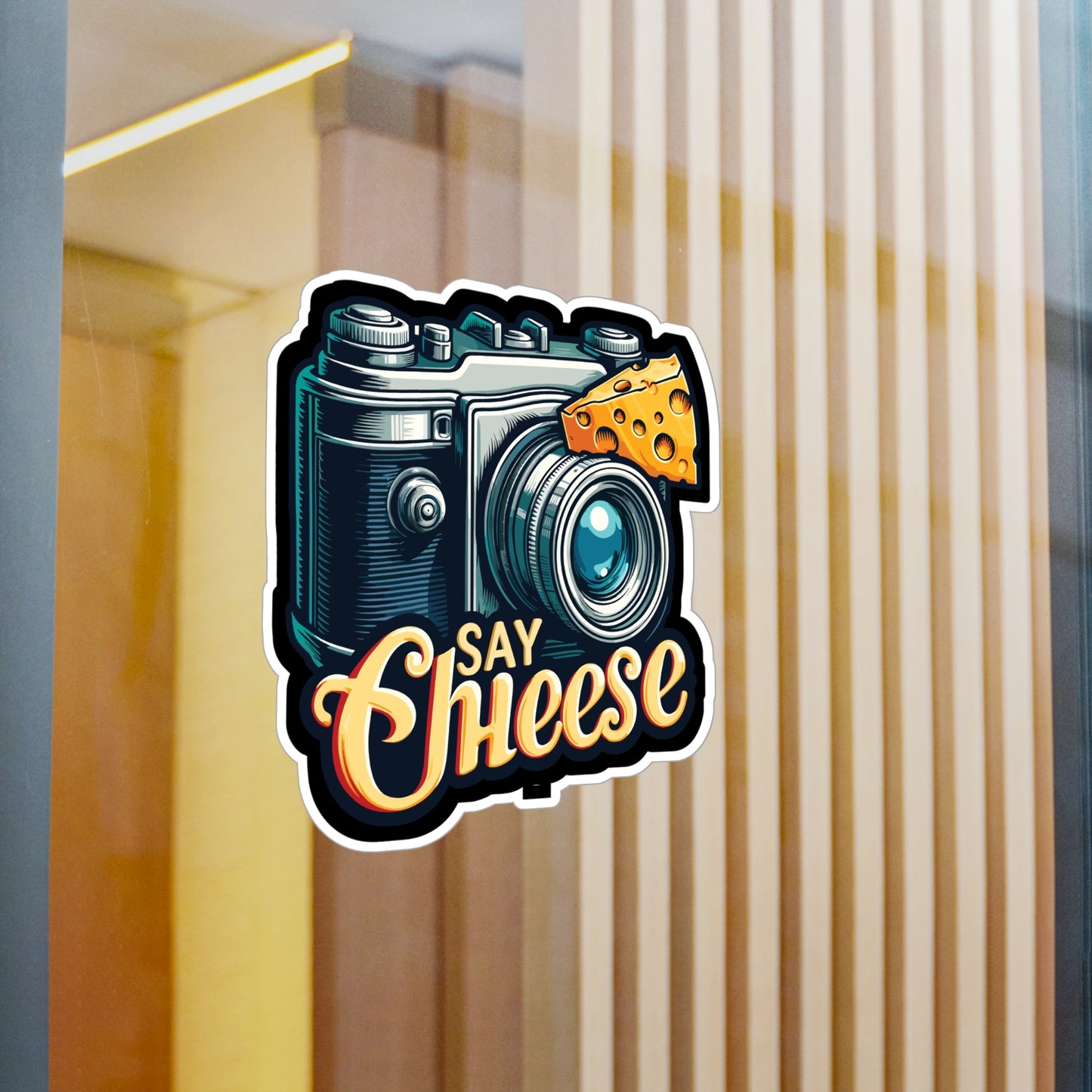 Say Cheese - Camera Sticker for Car Window Laptop Sticker. Water Bottle Sticker, Vinyl Cheese Decal, Photography Sticker - Camera Gift