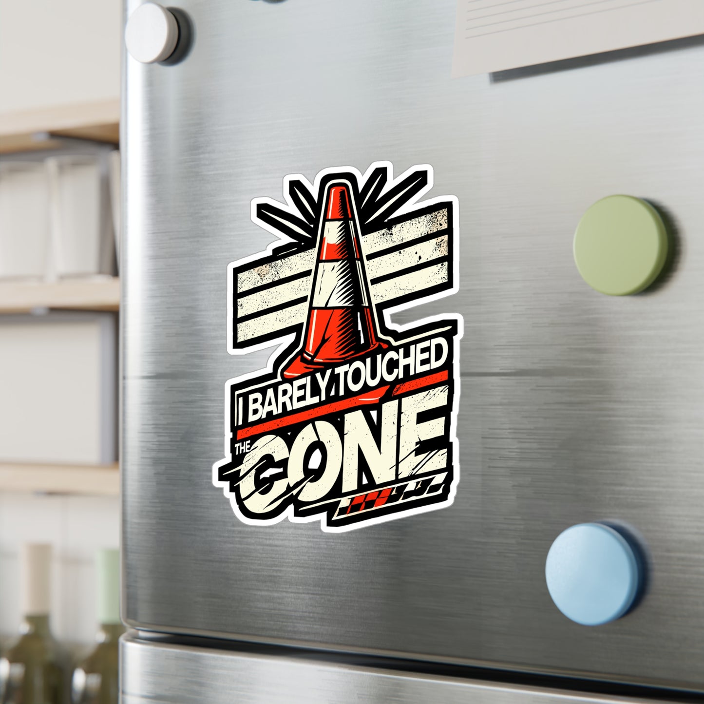 I Barely Touched The Cone - Car racing Sticker for Laptop Sticker. Water Bottle Sticker, Vinyl Mechanic Decal - Car racing Gift