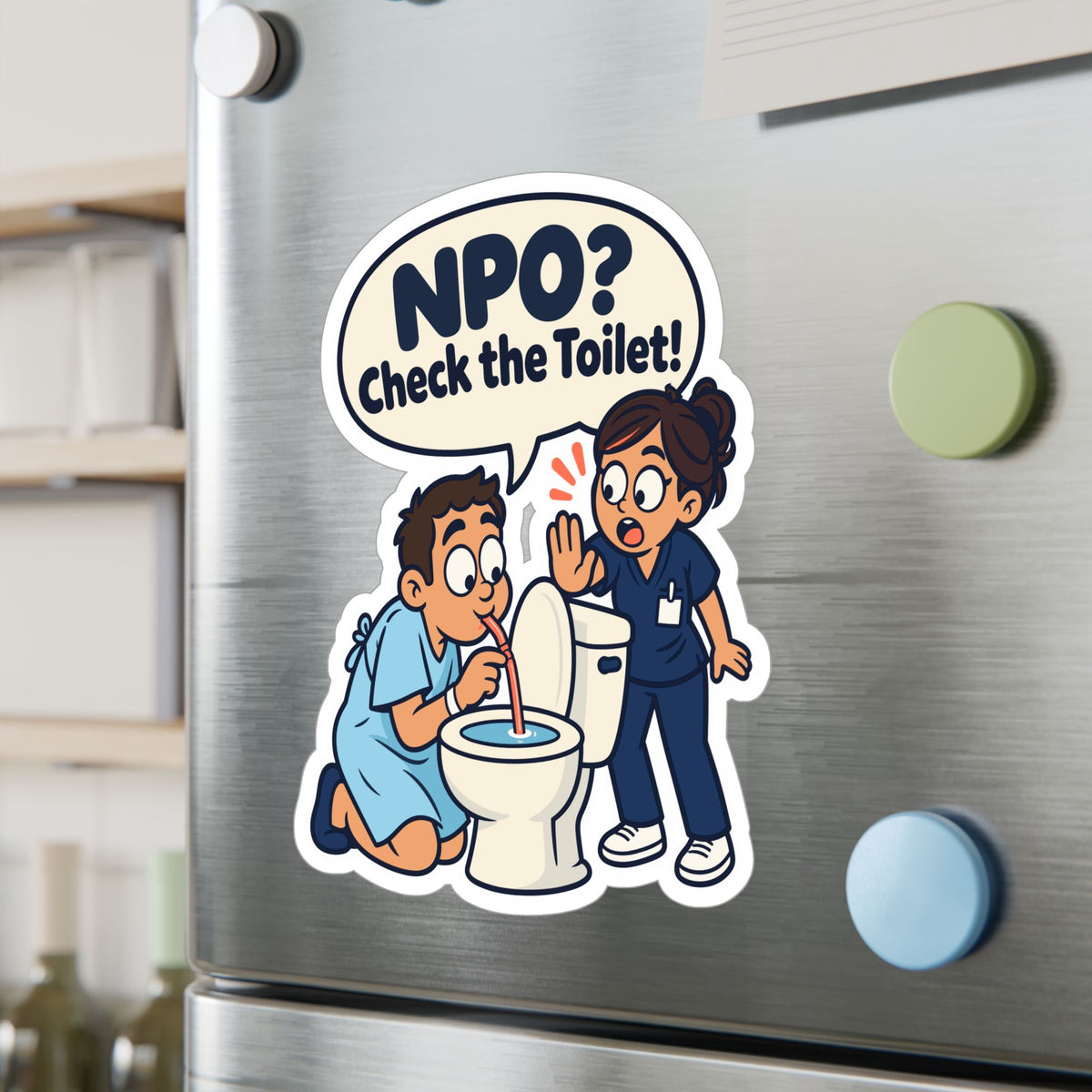 Nurse Sticker NPO? Check the Toilet – Funny Nursing Student Decals for Laptop or Water Bottle, Nursing School Gift