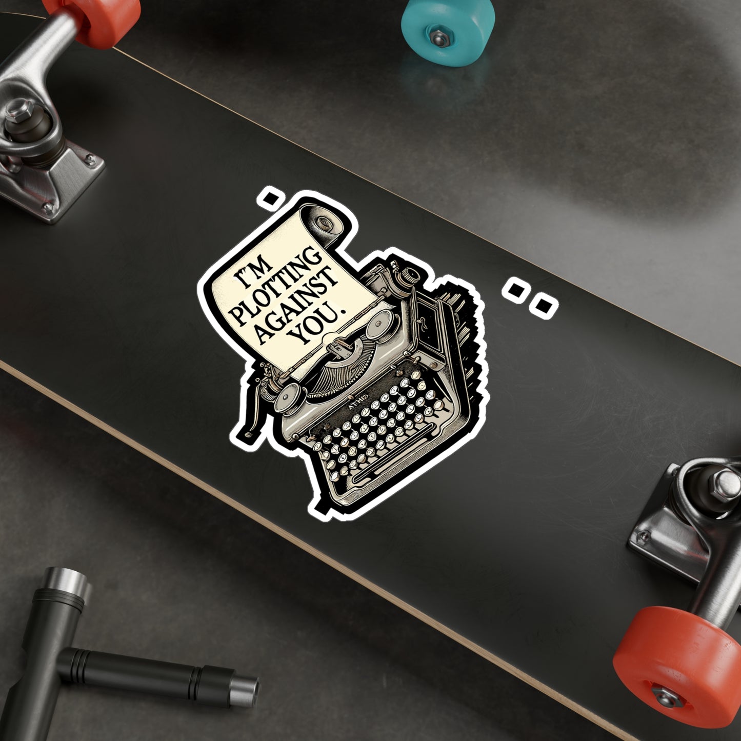 I'm Plotting Against You - Writer Sticker for Laptop Sticker. Water Bottle Sticker, Vinyl Author Decal - Writer Gift