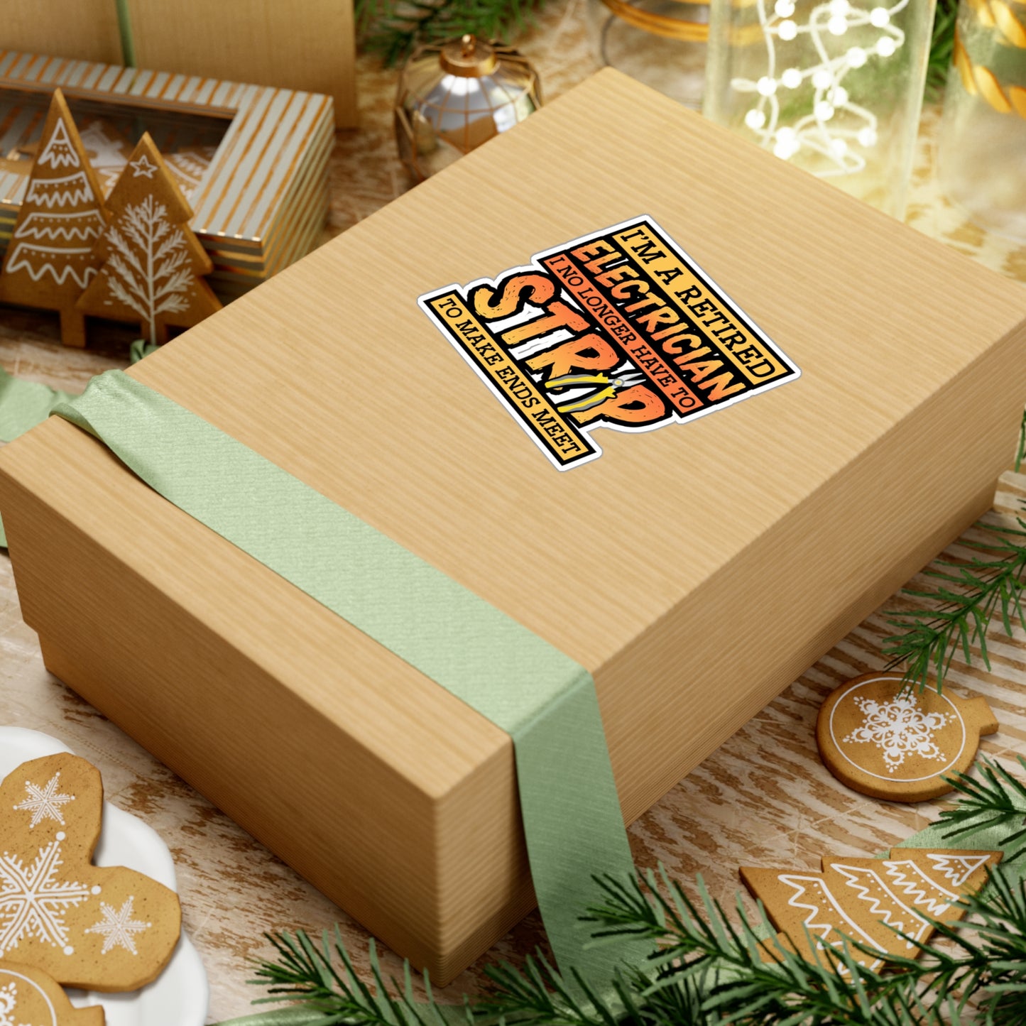 I'm A Retired Electrician I No Longer Have To Strip To Make Ends Meet - Electrician Sticker for Wall, Laptop, Window, Truck, Car Electrician Gift Vinyl Stripper Decal Sticker