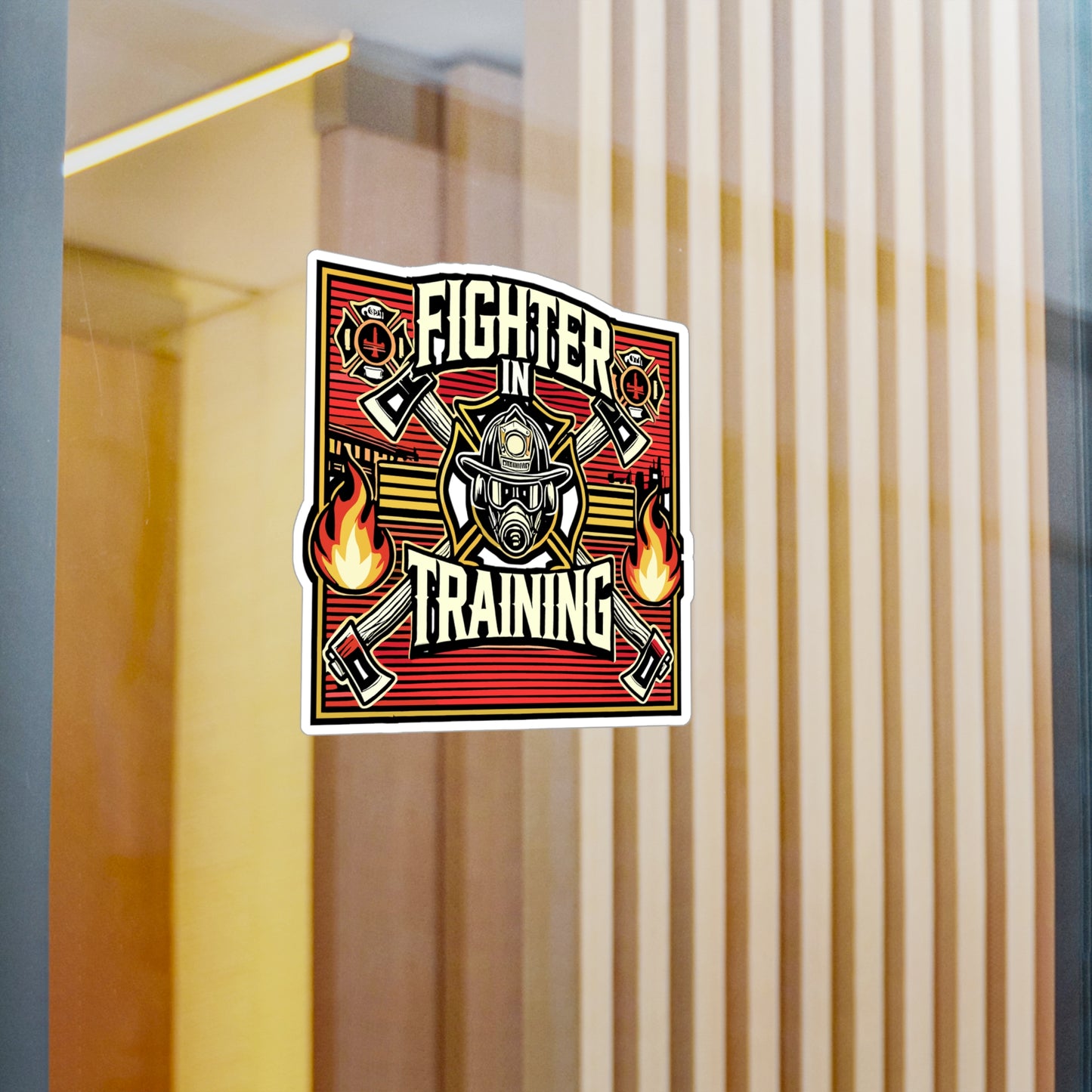 Fighter In Training - Firefighter Sticker for Laptop Sticker. Water Bottle Sticker, Vinyl Fire chief Decal - Firefighter Gift