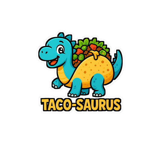 Dinosaur Sticker – Taco Saurus Quirky Fusion Decals for Laptop or Water Bottle, Funny Vinyl Waterproof Design
