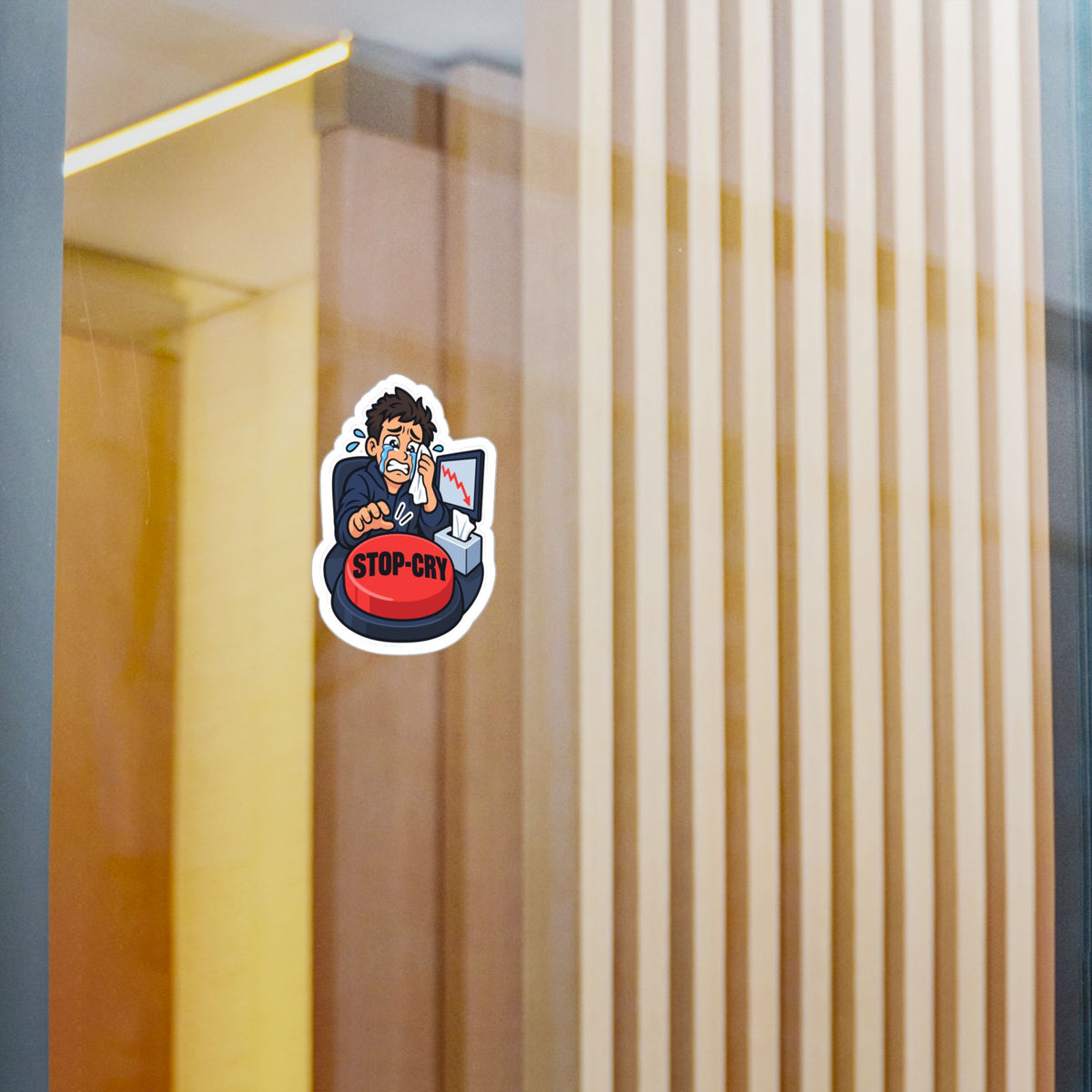 Day Trading Sticker – Stop-Cry Decals for the Stock Market and Forex Trader, for Laptop or Water Bottle