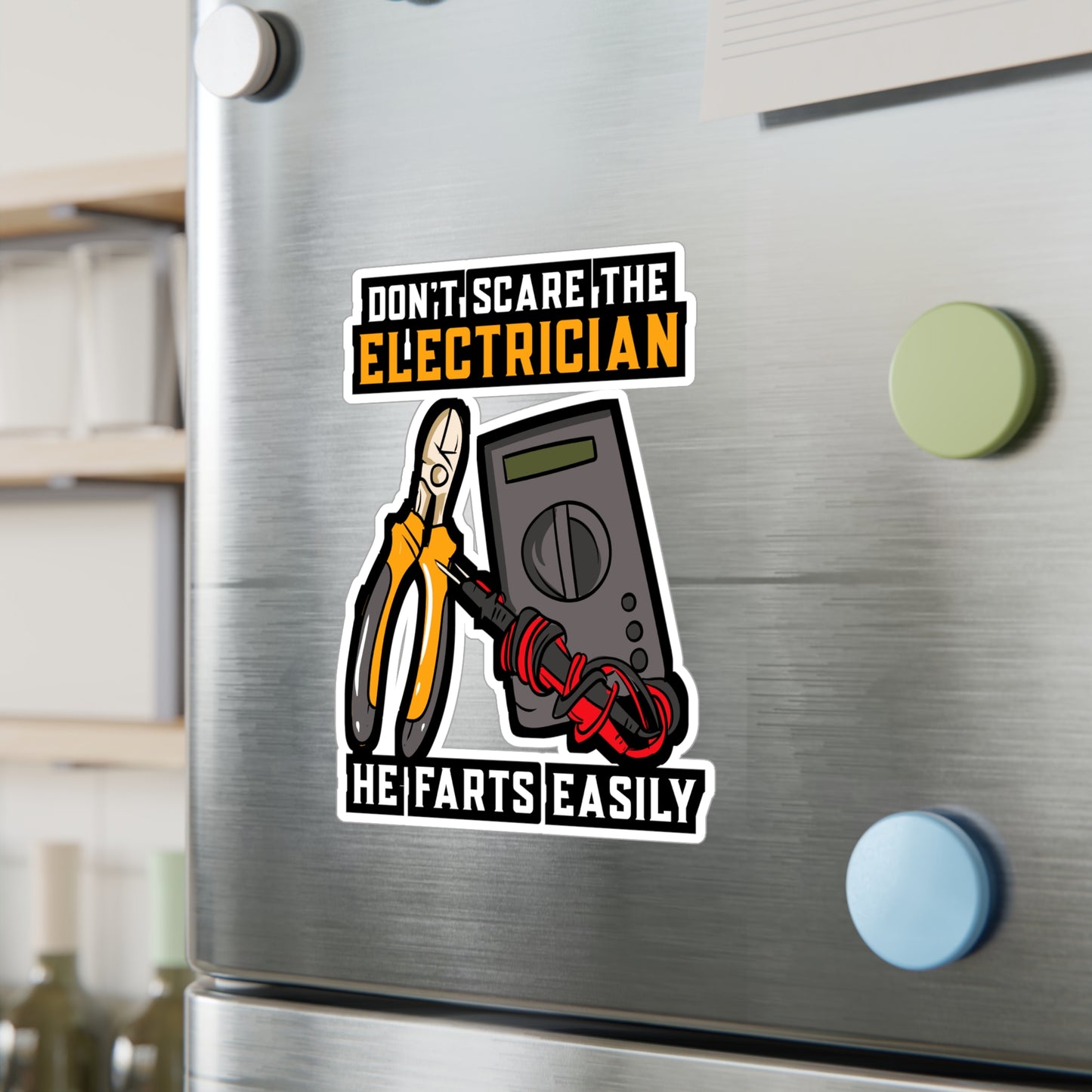 Don't Scare The Electrician - Electrician Sticker for Laptop Sticker. Water Bottle Sticker, Vinyl Stripper Decal - Electrician Gift