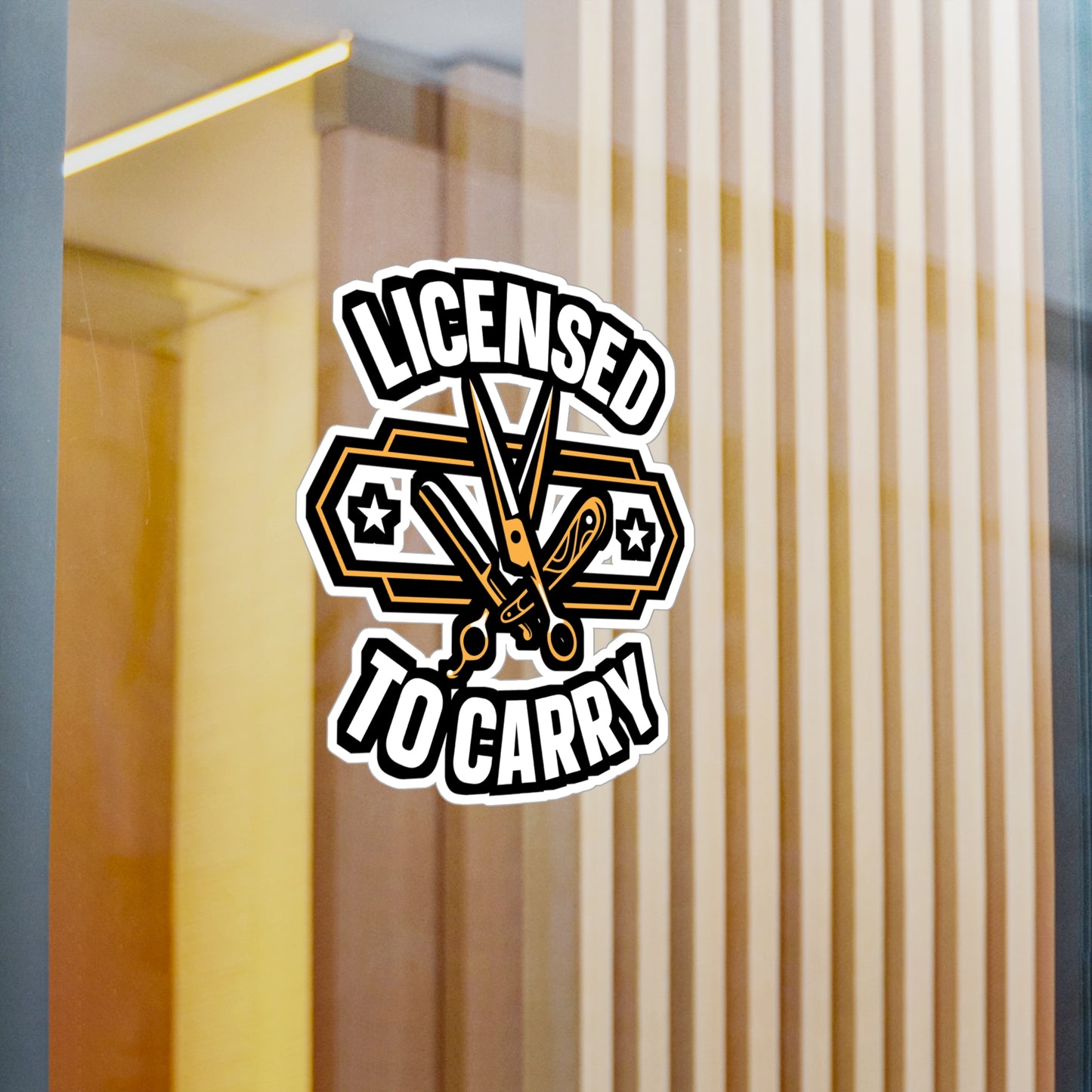 Licensed To Carry - Hairdresser Sticker for Laptop Sticker. Water Bottle Sticker, Vinyl Brushing Decal - Hairdresser Gift