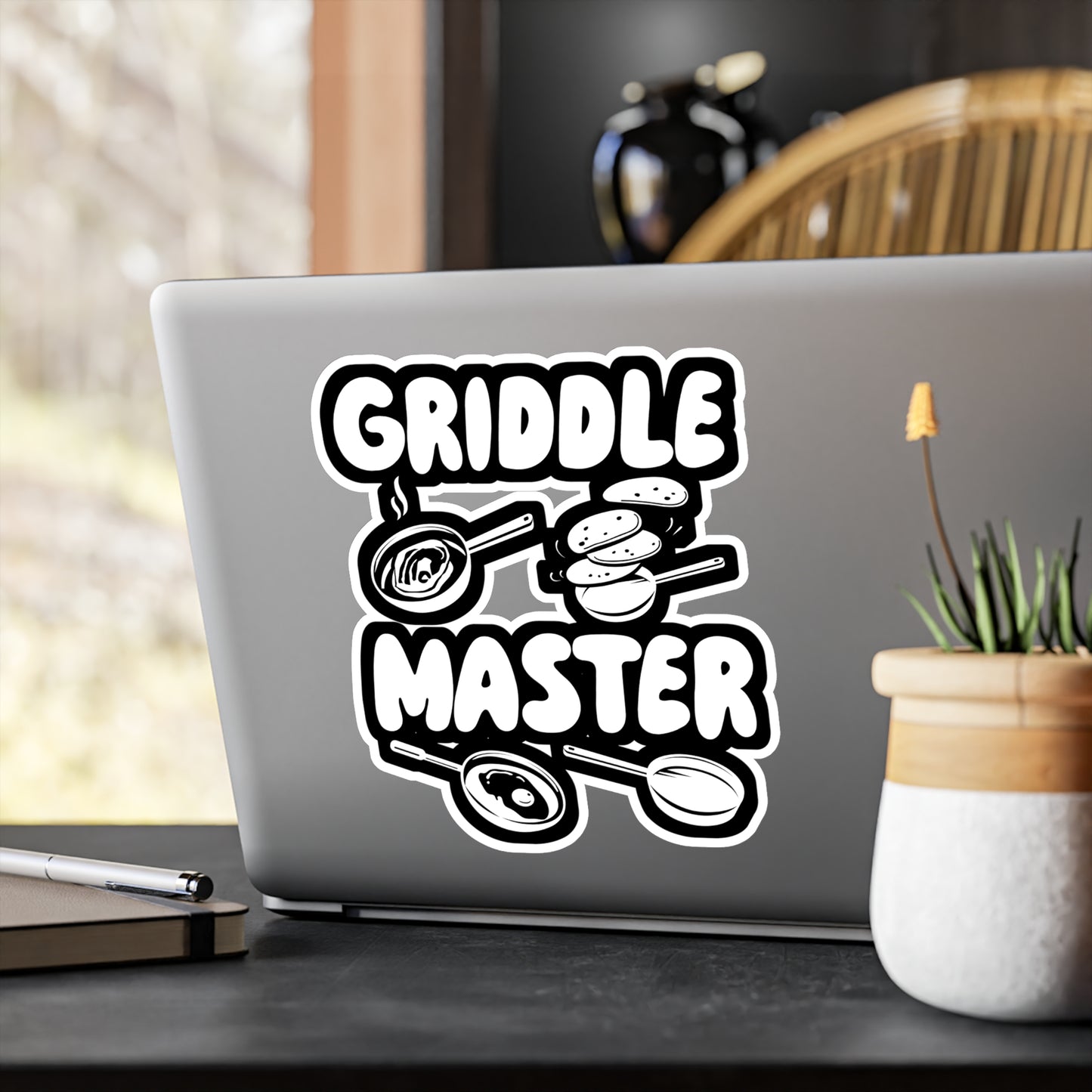 Griddle Master - Barbecue Sticker for Wall, Laptop, Window, Truck, Car Barbecue Gift Vinyl Bbq Decal Sticker