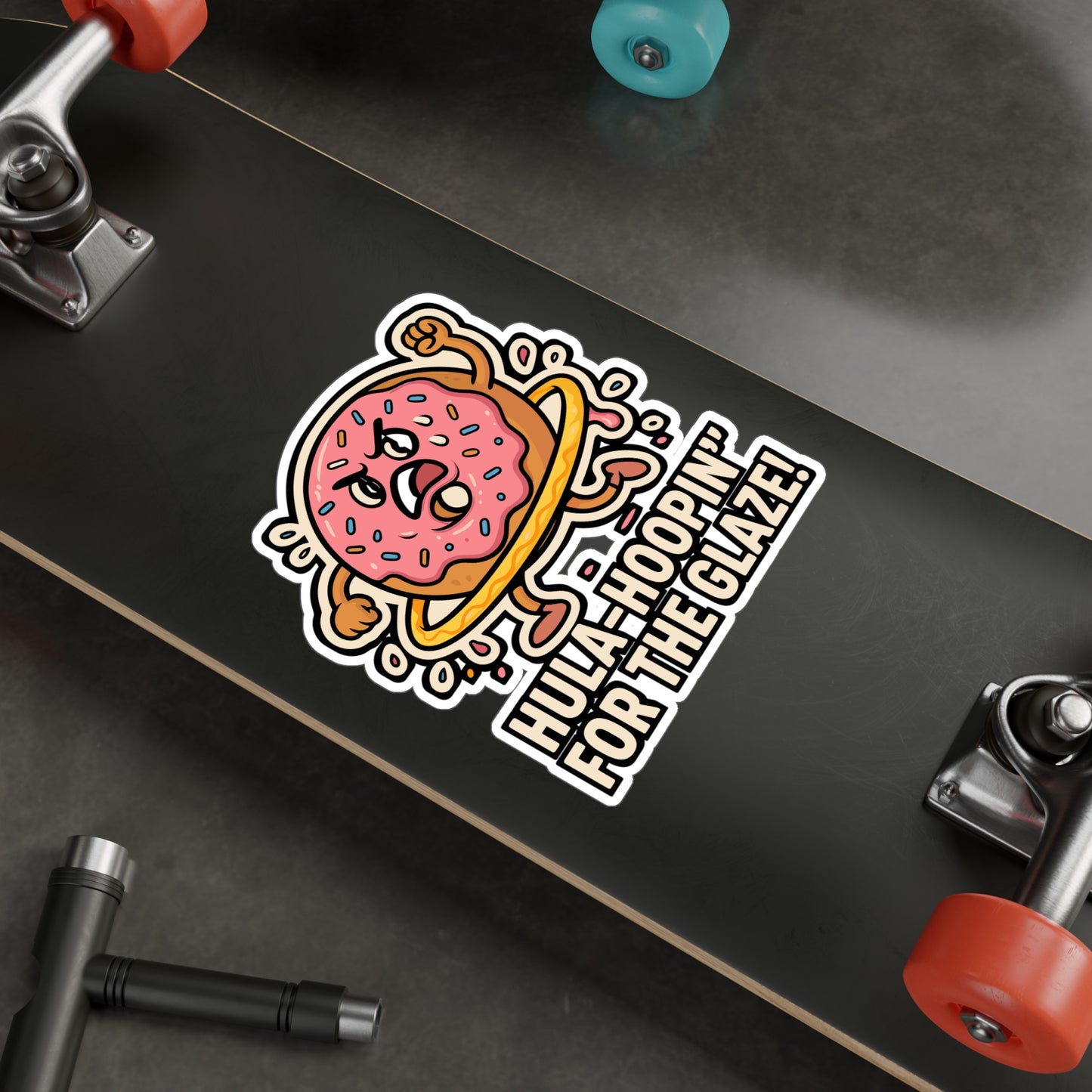 Hula-hoopin’ for the glaze - Fitness Sticker for Laptop, Water Bottle - Fun Gift Idea for Active Women & Teens