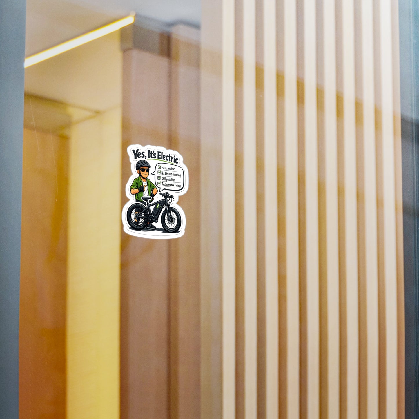 E-Bike Sticker Yes, It’s Electric - Waterproof Vinyl Decals for Electric Bike, Laptop, Water Bottle, eCycling e Cyclist