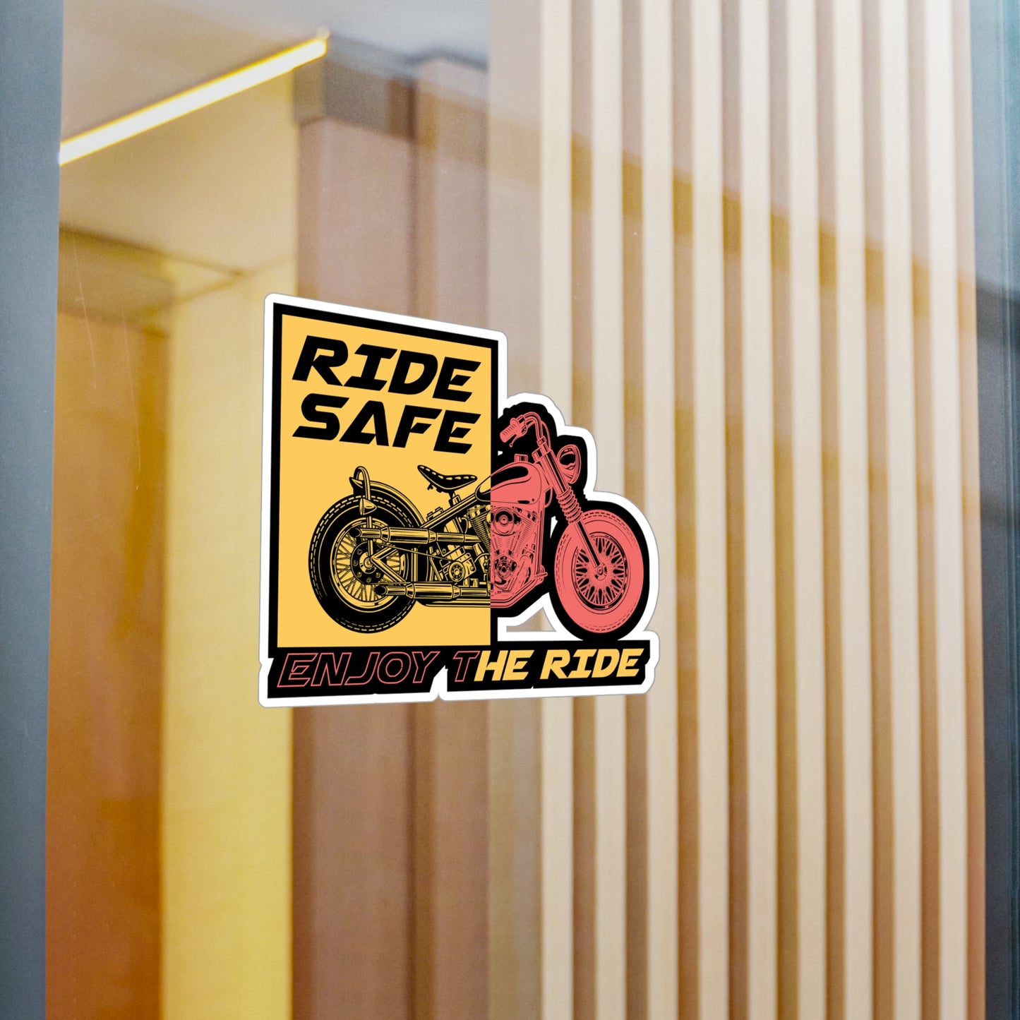 Ride safe enjoy the ride - Motorcycle Sticker for Laptop Sticker. Water Bottle Sticker, Vinyl Biker Decal - Motorcycle Gift