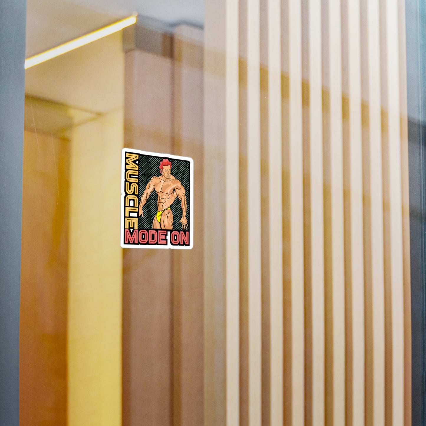 Muscle Mode On - Workout Sticker for Car Window Laptop Sticker. Water Bottle Sticker, Vinyl Gym Decal, Fitness Sticker - Workout Gift