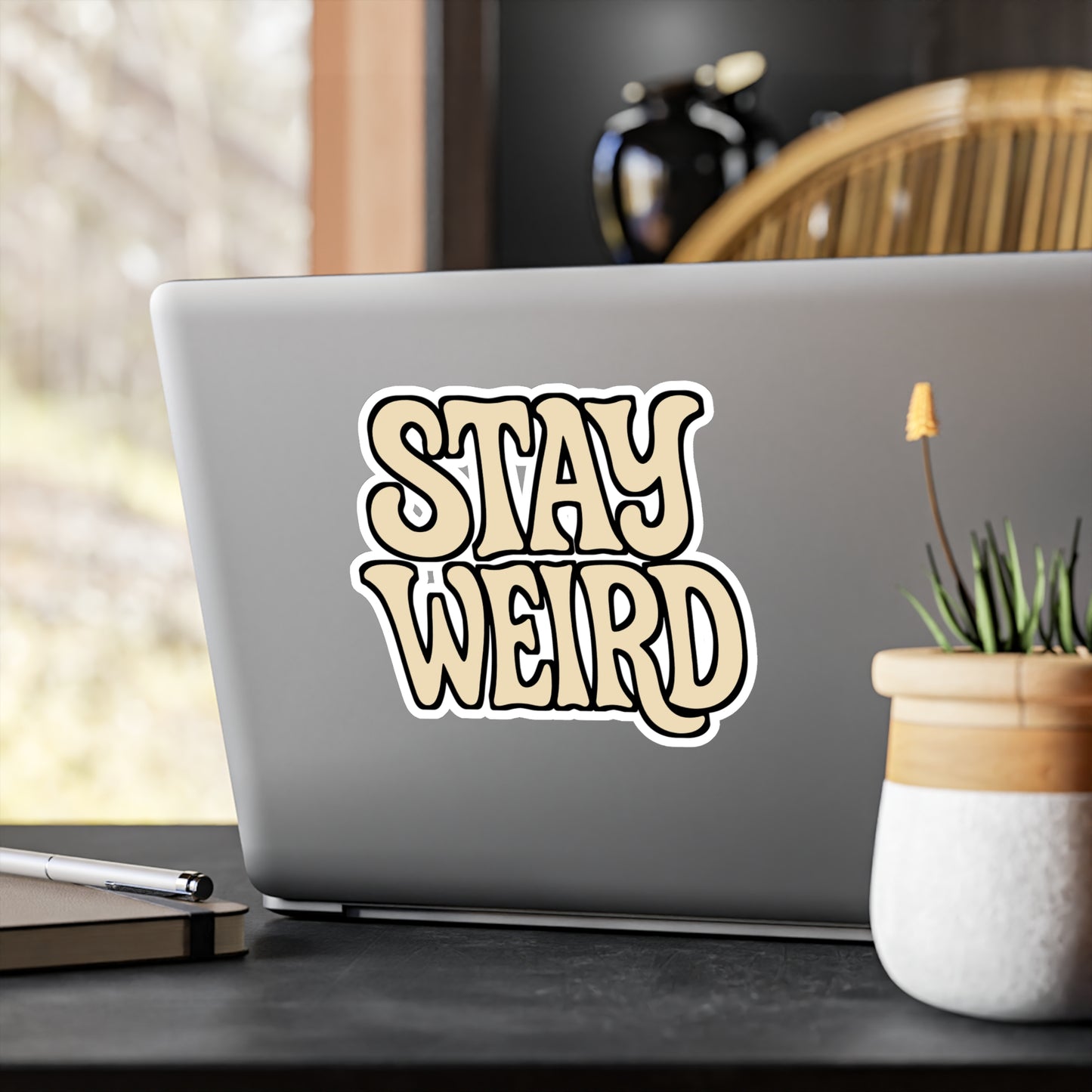 Stay Weird – Funny Sticker for Car, Laptop, Water Bottle & Quirky Cow Lover Gifts