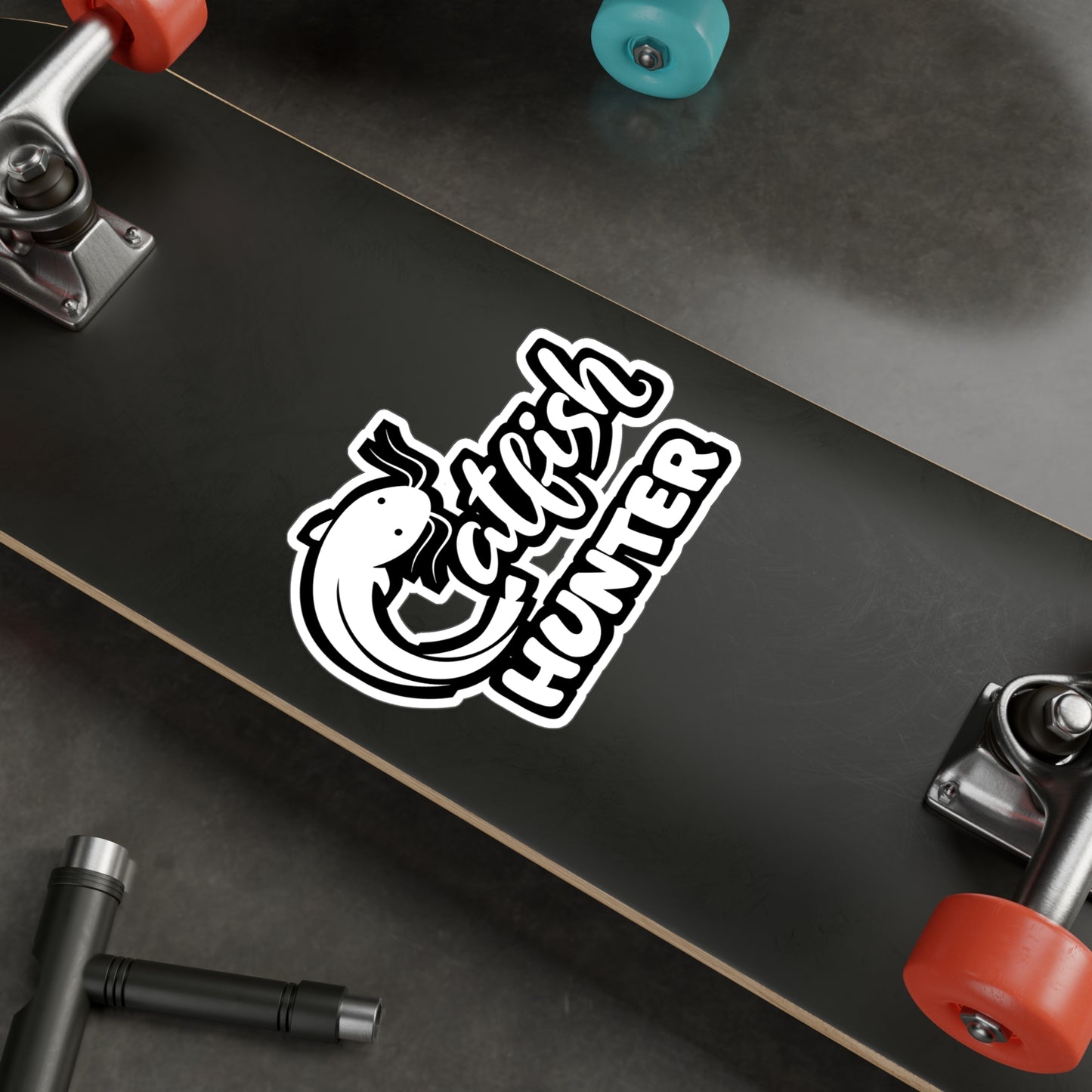 Catfish Hunter - Fishing Sticker for Car Window Laptop Sticker. Water Bottle Sticker, Vinyl Fish Decal, Outdoors Sticker - Fishing Gift