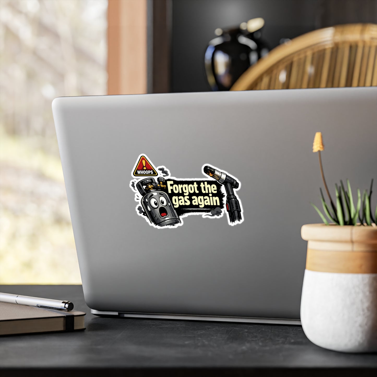 Welder Sticker "Forgot the gas again" Funny Welding Decals for Fabricator, Arc Welding Humor, Waterproof Vinyl for Laptop, Water Bottle