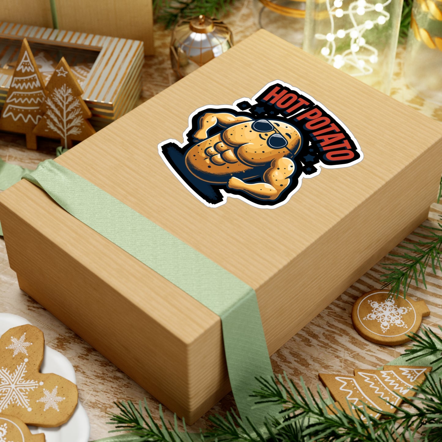 Hot Potato - Weightlifting Sticker for Laptop Sticker. Water Bottle Sticker, Vinyl Muscles Decal - Weightlifting Gift