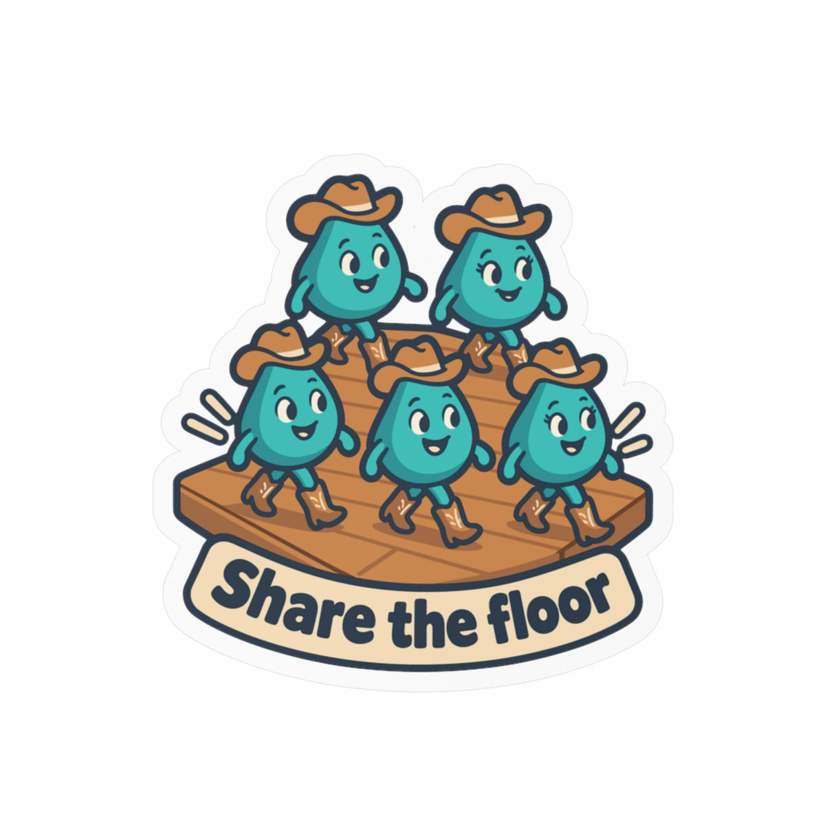 Line Dance Sticker - Share the Floor, Western Decals for Country-Life Dancers, Laptop and Water Bottle