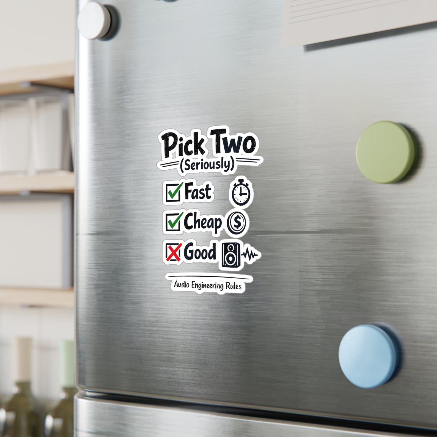 Audio Engineer Sticker Pick Two (Seriously) Funny Sound Engineer Decals Vinyl Waterproof for Laptop Water Bottle Audio Technician Monitor
