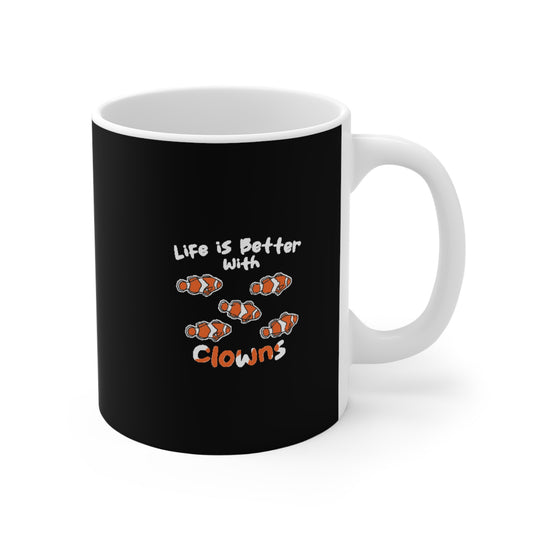 Aquarium Keeper Clown Fish - Aquarium Mug for Coffee 11oz. Fish Keeping Cup, White ceramic, Aquascaping Mug, Saltwater Tea Cup - Aquarist Gift