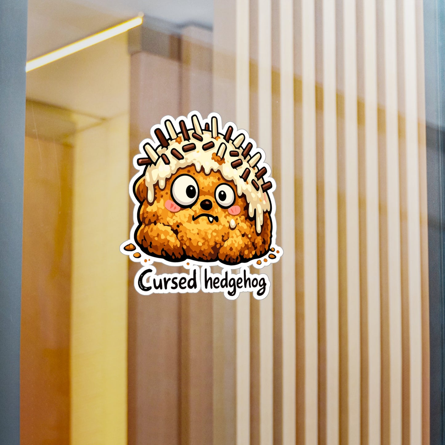 Baking Sticker Cursed Hedgehog Design Funny Sourdough Baker Humor Vinyl Waterproof Decals for Laptop Water Bottle