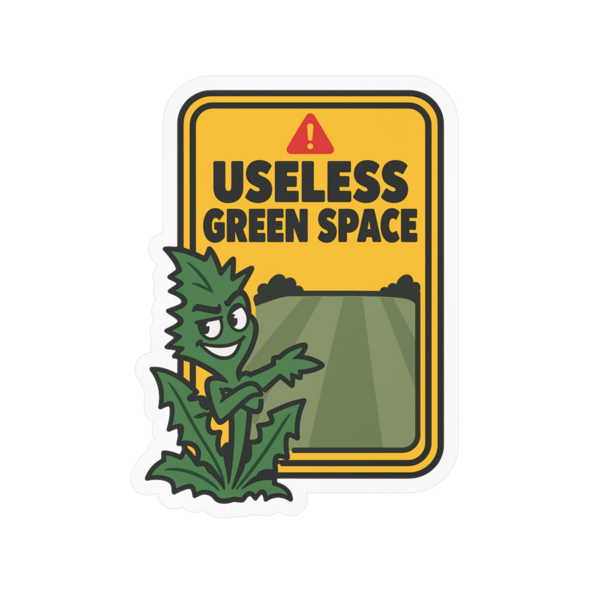 Plants Sticker - Useless Green Space Dandelion Design, Nature-Inspired Decals for Laptop or Water Bottle, Friendship Gift