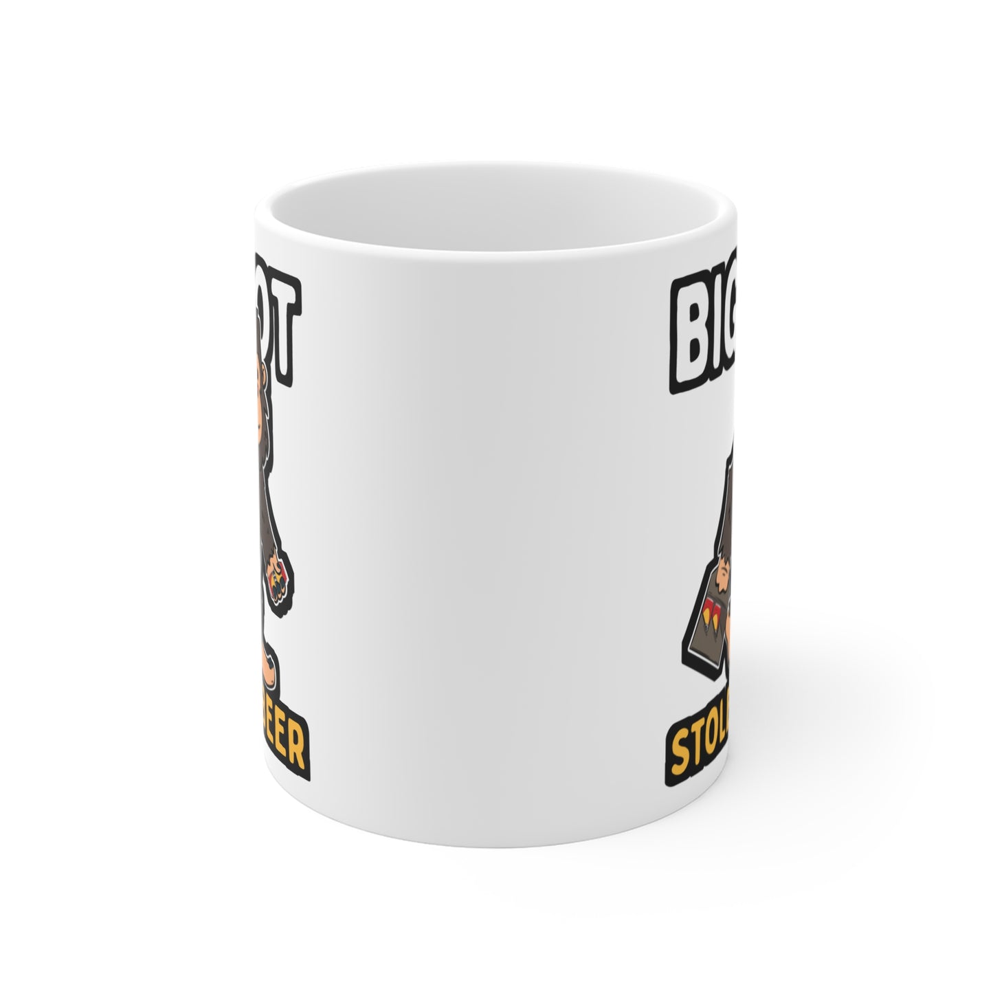 Bigfoot Stole My Beer - Beer Mug for Coffee 11oz. Beer Cup, White ceramic, Drinking Mug, Liquor Tea Cup - Beer Gift