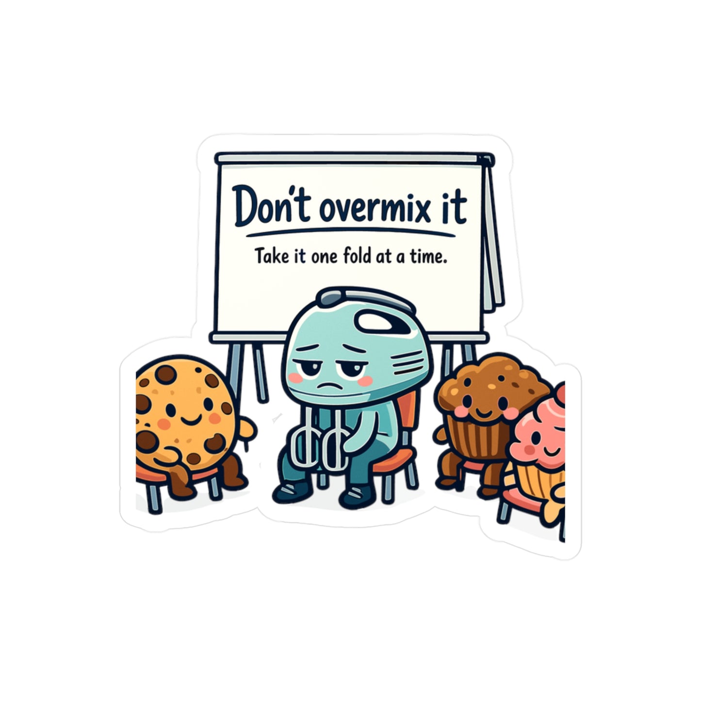 Baking Sticker Don’t overmix it Funny Baker Quote Vinyl Waterproof Decals for Laptop Water Bottle Sourdough Baking Humor