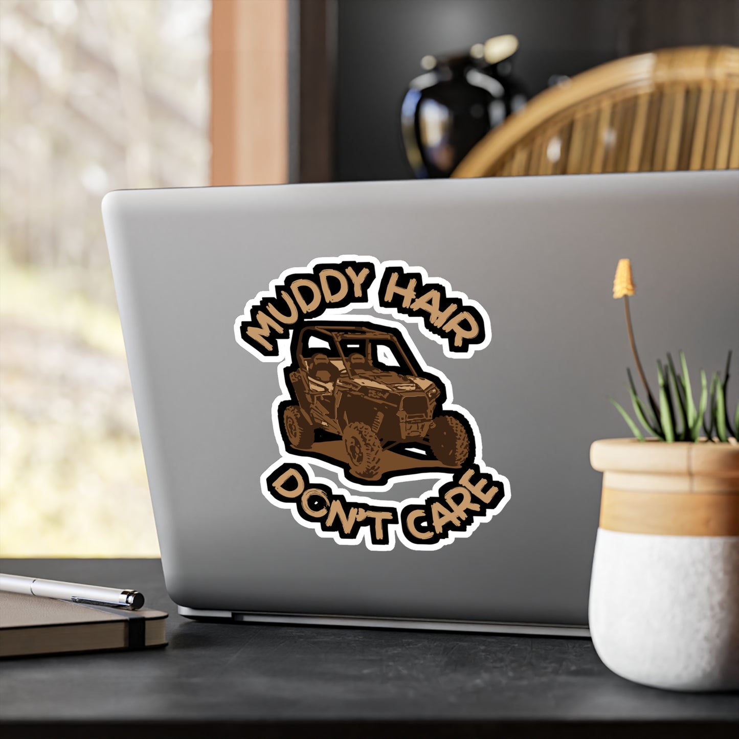 Muddy Hair Don't Care - ATV Sticker for Car Window Laptop Sticker. Water Bottle Sticker, Vinyl Quad Decal, Mudding Sticker - ATV Gift