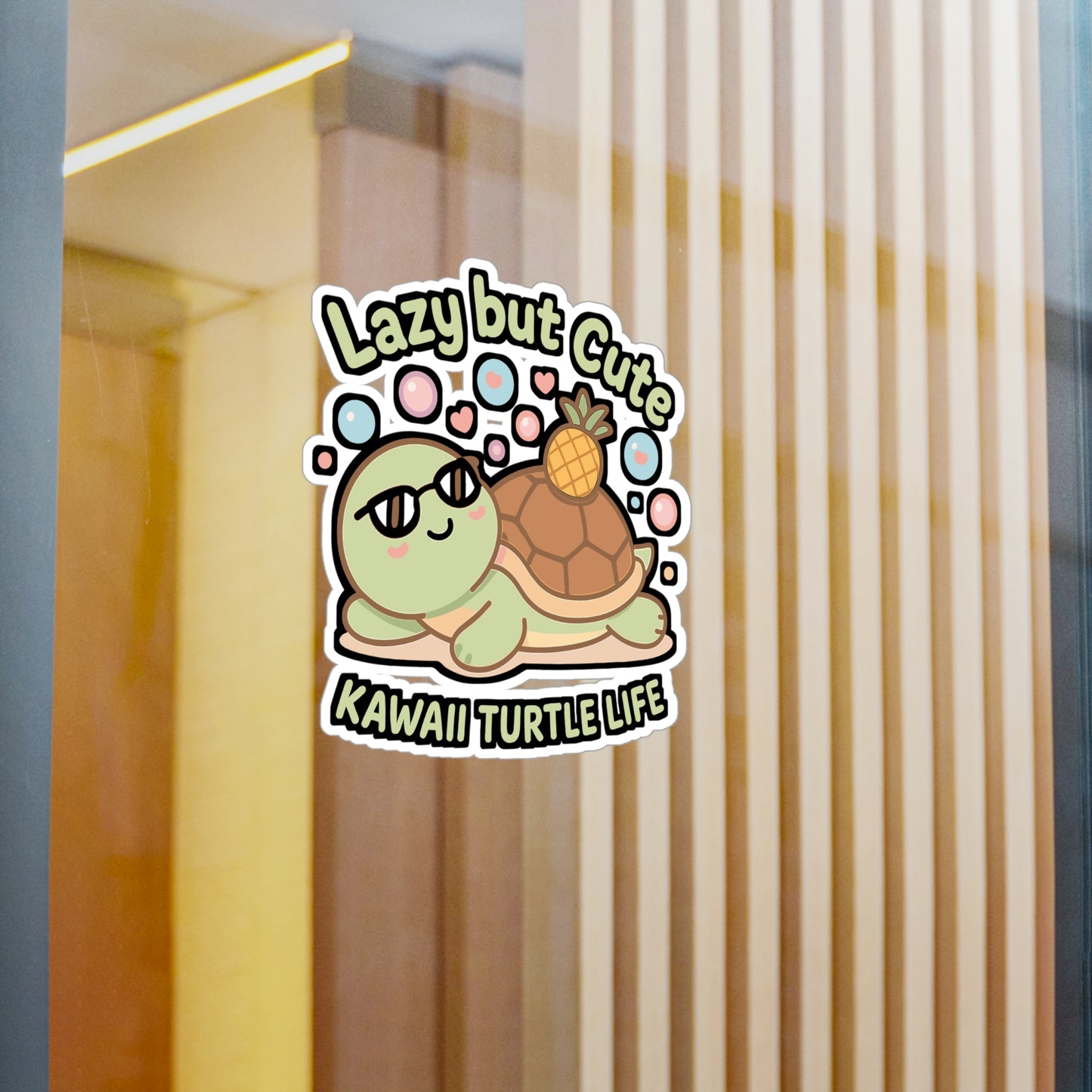 Kawaii Turtle - Kawaii Turtle Sticker for Laptop, Water Bottle, Gift for Kids, Teens, Turtle Lovers, Aesthetic Animal Decal