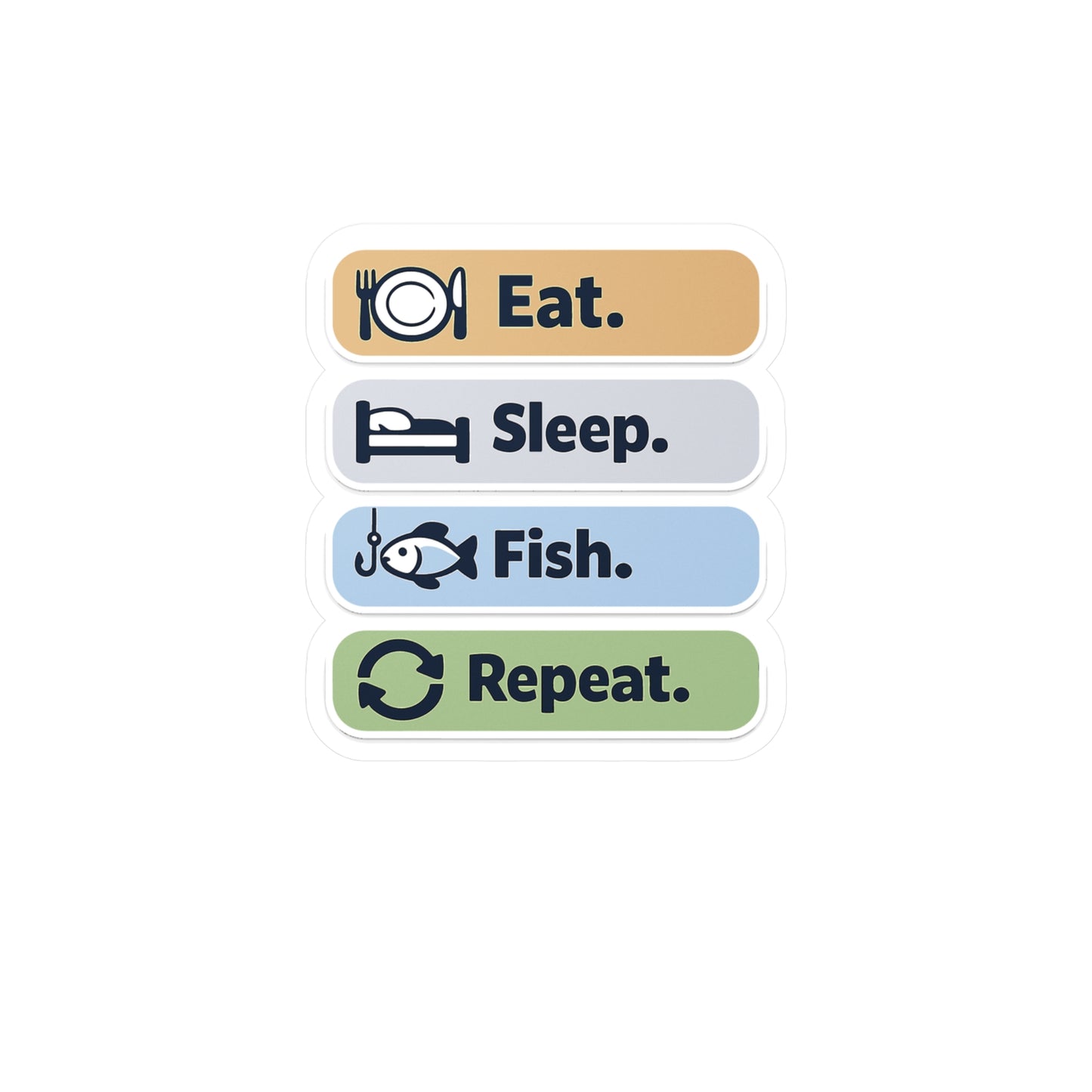 Fishing Sticker Eat. Sleep. Fish. Repeat. Waterproof Vinyl Decals for Laptop Water Bottle Angling Lake Boating Lovers