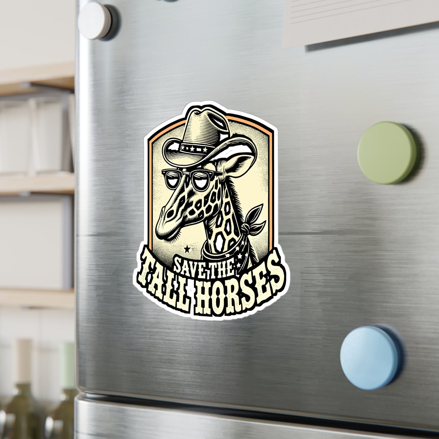 Save The Tall Horses – Giraffe Vinyl Sticker for Laptop or Water Bottle | Animal Decal, Unique Giraffe Gift
