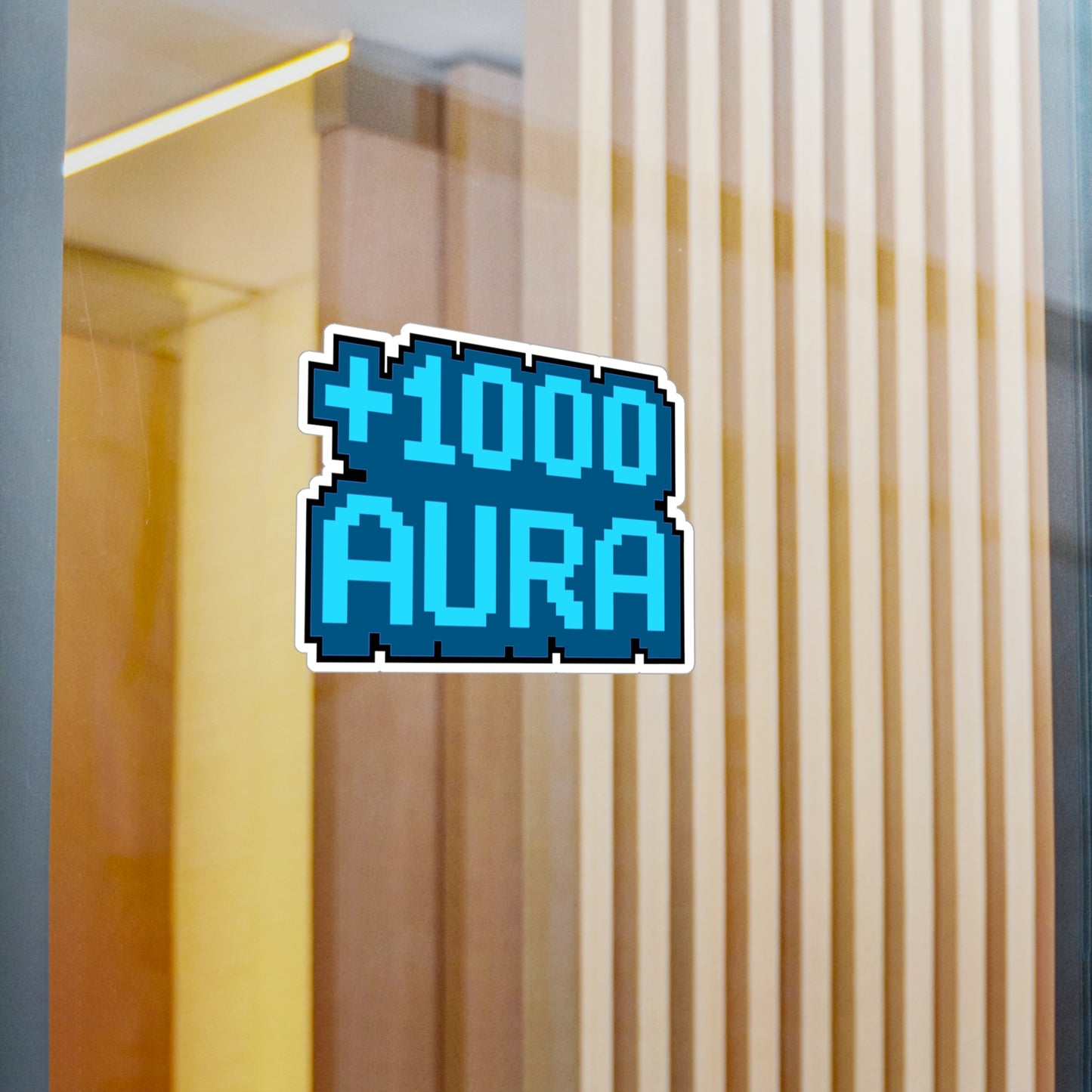 Pixel Sticker "1000 Aura" Retro Gaming Decals – Vinyl Waterproof Upgrade for Laptop, Water Bottle, Durable & Easy to Apply