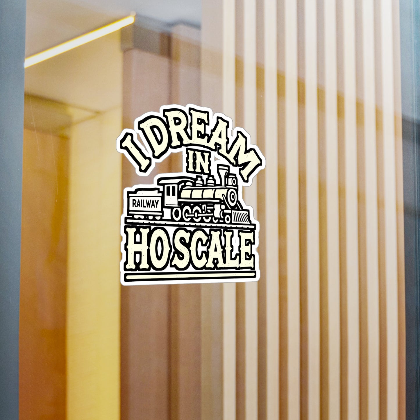 I Dream In HO Scale – Model Train Vinyl Sticker for Laptop or Water Bottle | Railway Gift for Train Enthusiasts