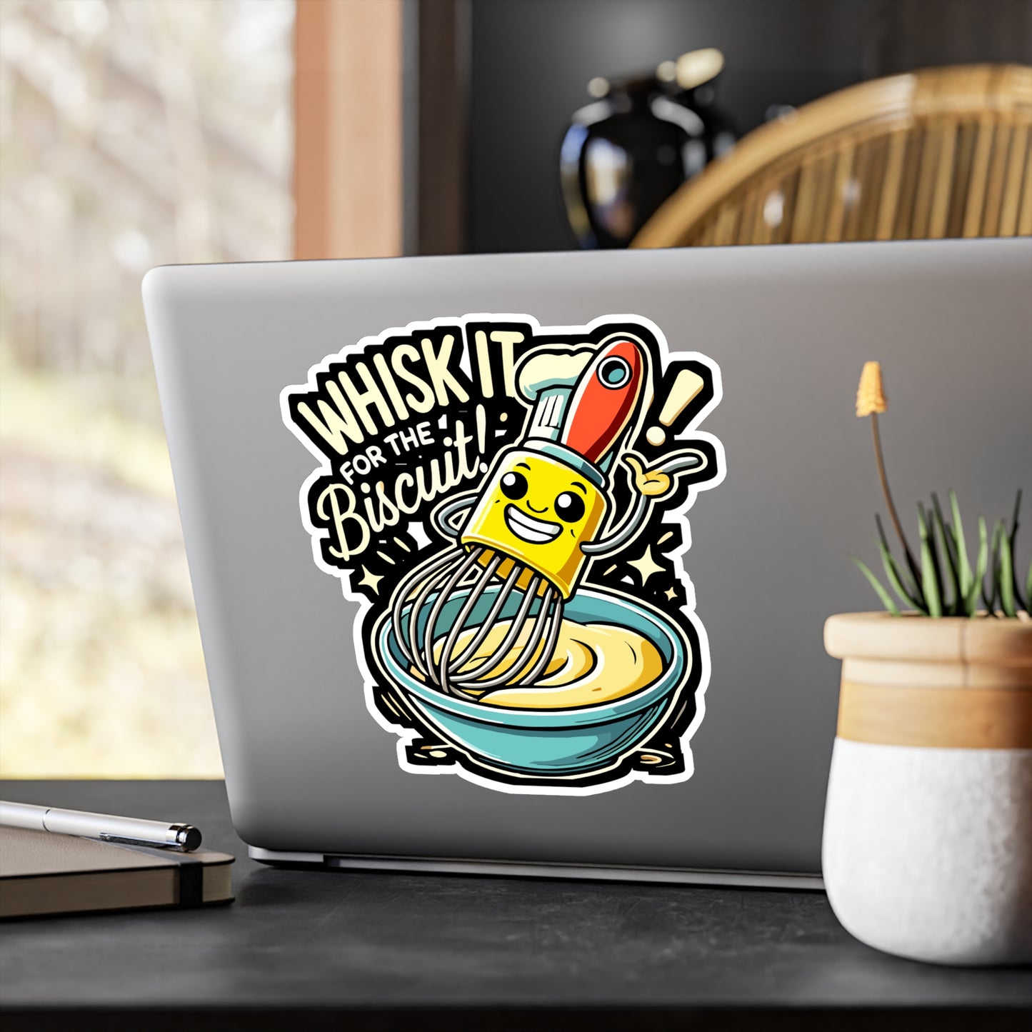 Whisk It for the Biscuit - Baking Sticker for Laptop Sticker. Water Bottle Sticker, Vinyl Kitchen Decal - Baking Gift