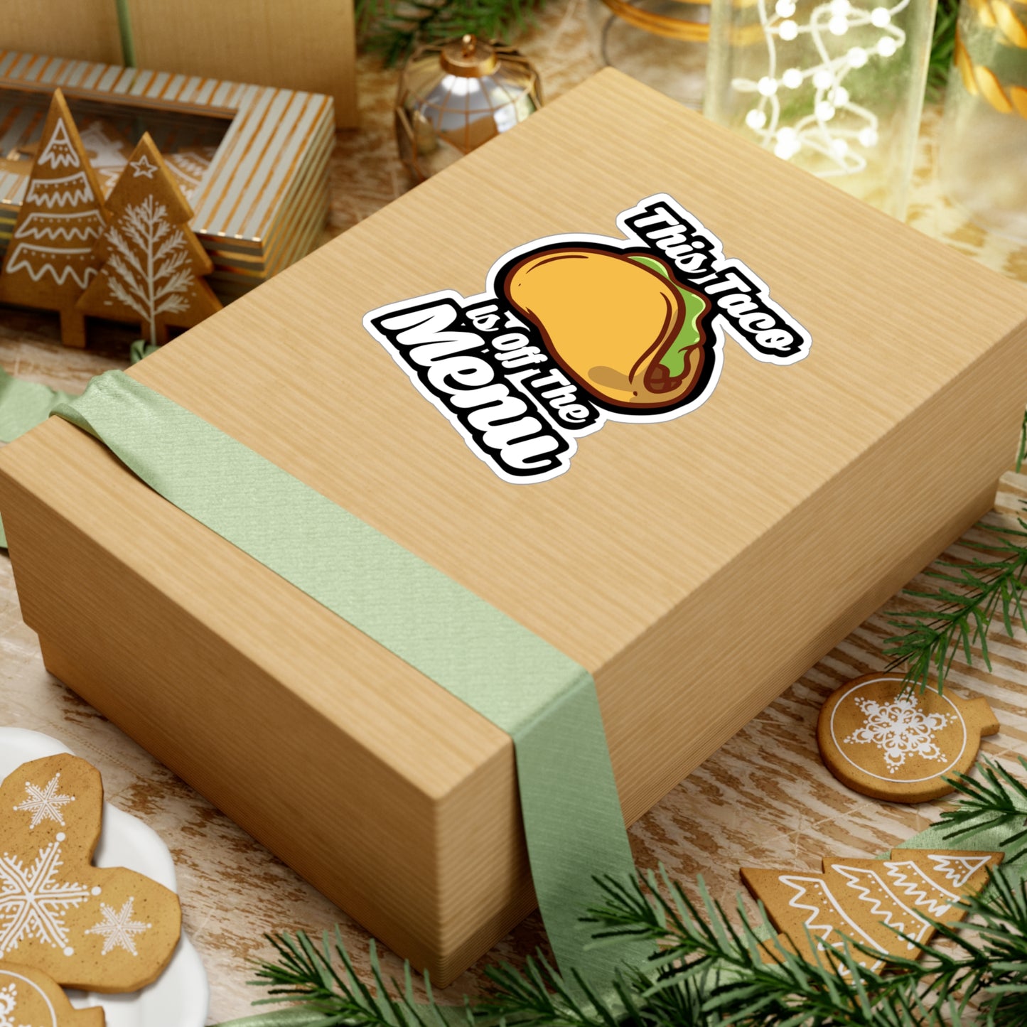 This Taco Is Off The Menu - Taco Sticker for Car Window Laptop Sticker. Water Bottle Sticker, Vinyl Menu Decal, Single Sticker - Taco Gift