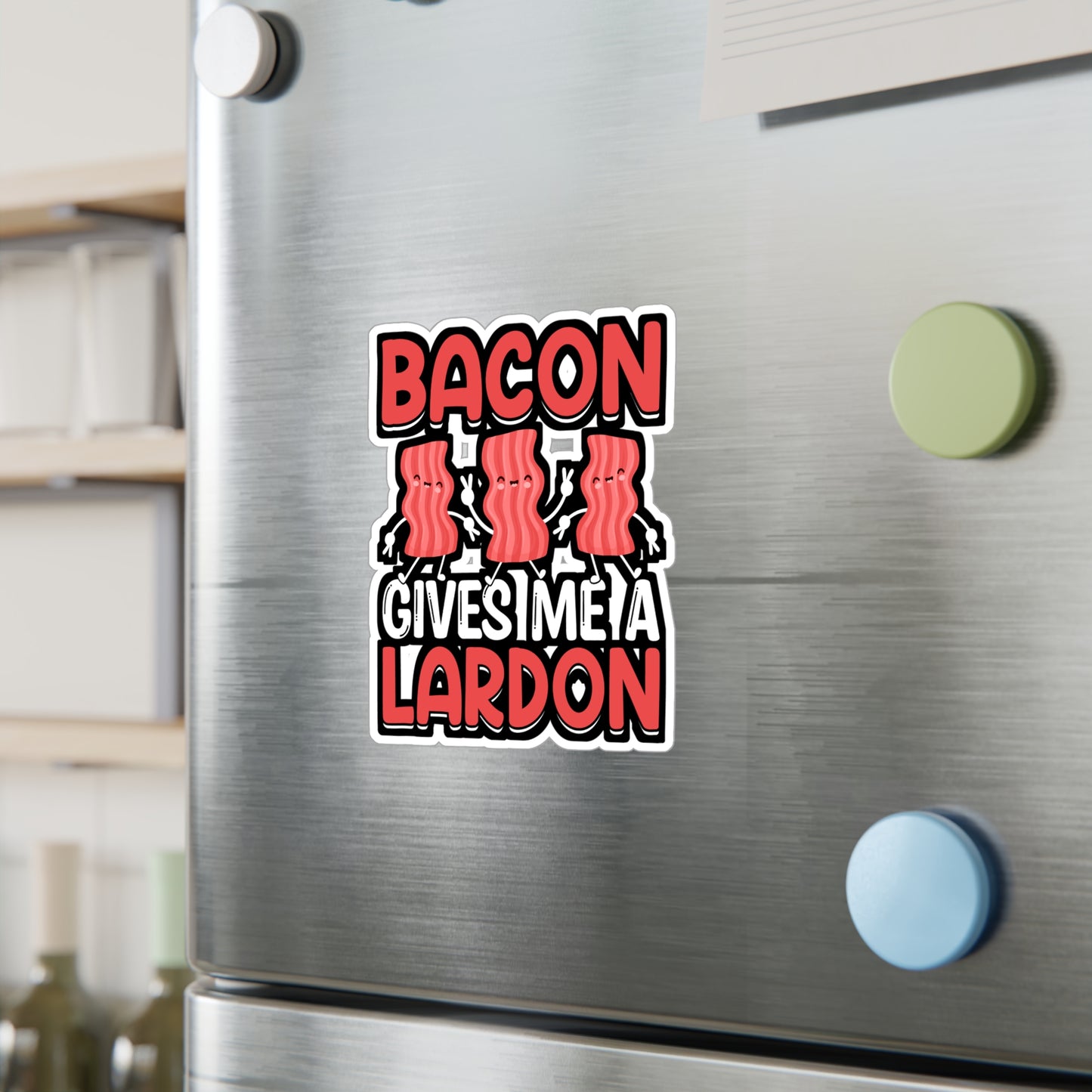 Bacon gives me a lardon - Bacon Sticker for Car Window Laptop Sticker. Water Bottle Sticker, Vinyl Lard Decal, Strips Sticker - Bacon Gift