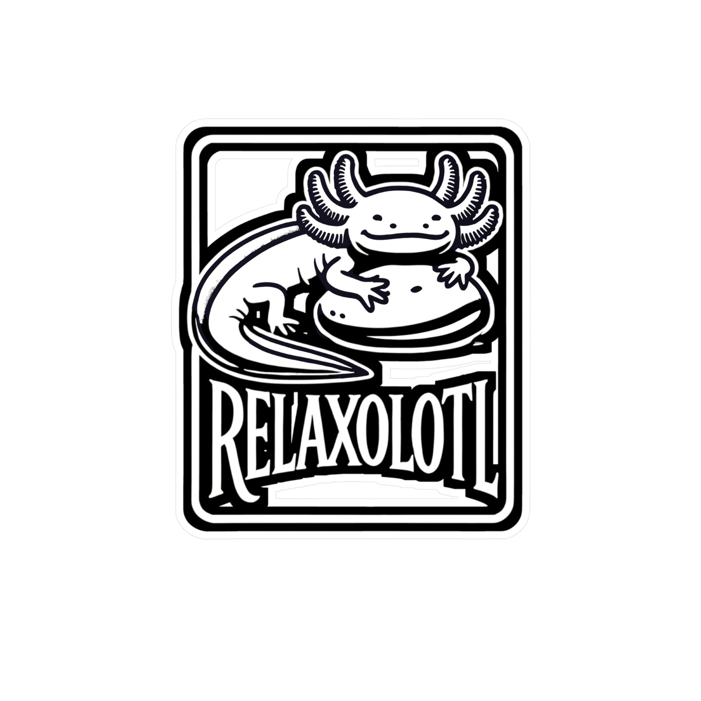 Relaxolotl - Axolotl Sticker for Car Window Laptop Sticker. Water Bottle Sticker, Vinyl Salamander Decal, Amphibians Sticker - Axolotl Gift
