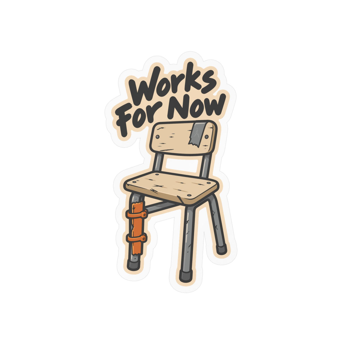 Upcycling Sticker – Works For Now Art for Sustainability and Recycling Fans, Decals for Laptop or Water Bottle