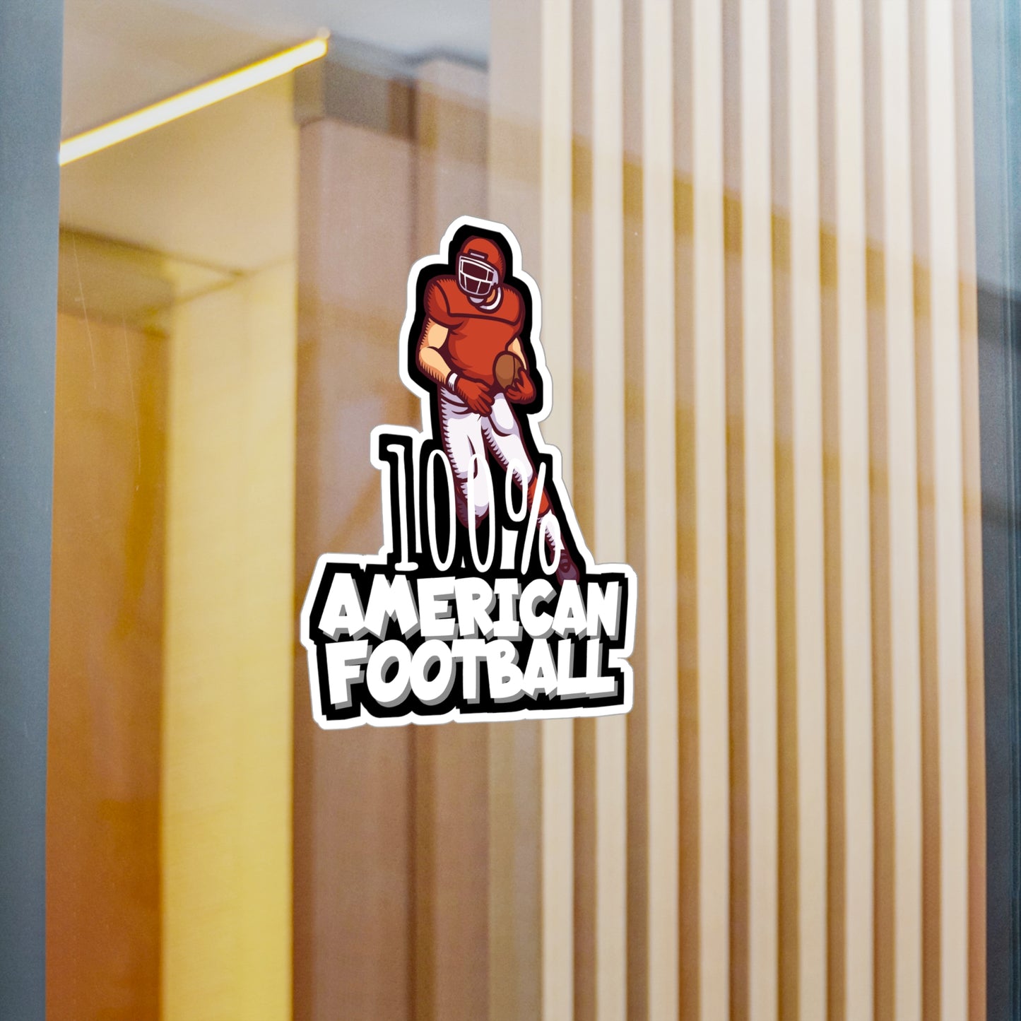 100% American football - Rugby Sticker for Wall, Laptop, Window, Truck, Car Rugby Gift Vinyl Football Decal Sticker