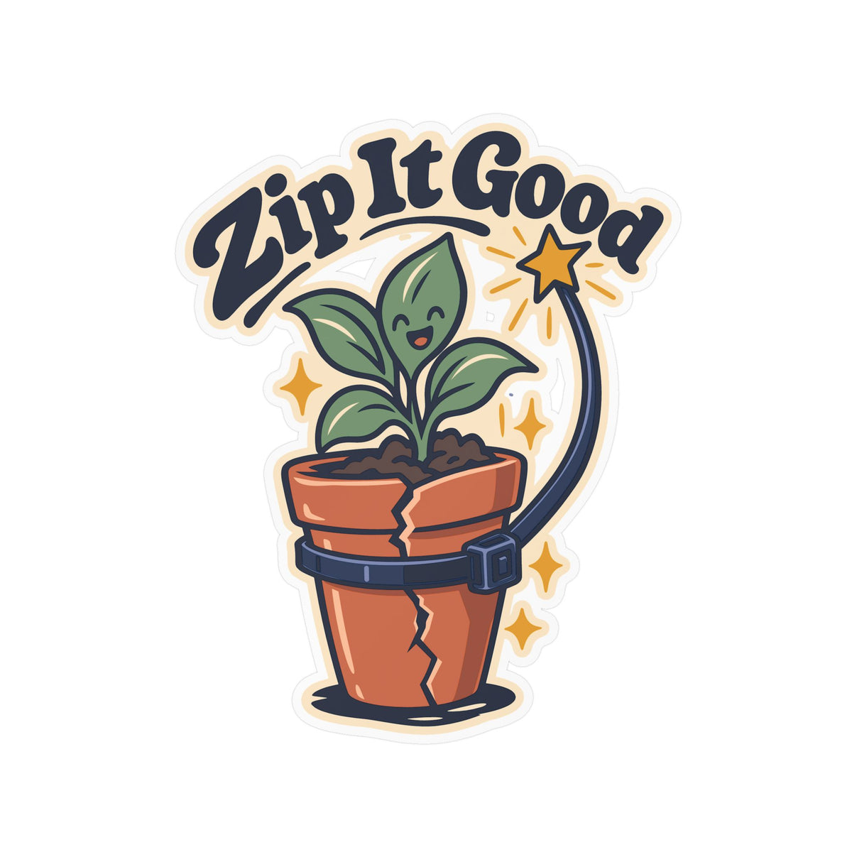 Upcycling Sticker - Zip It Good Recycling Art for Sustainability Fans, Decals for Laptop and Water Bottle