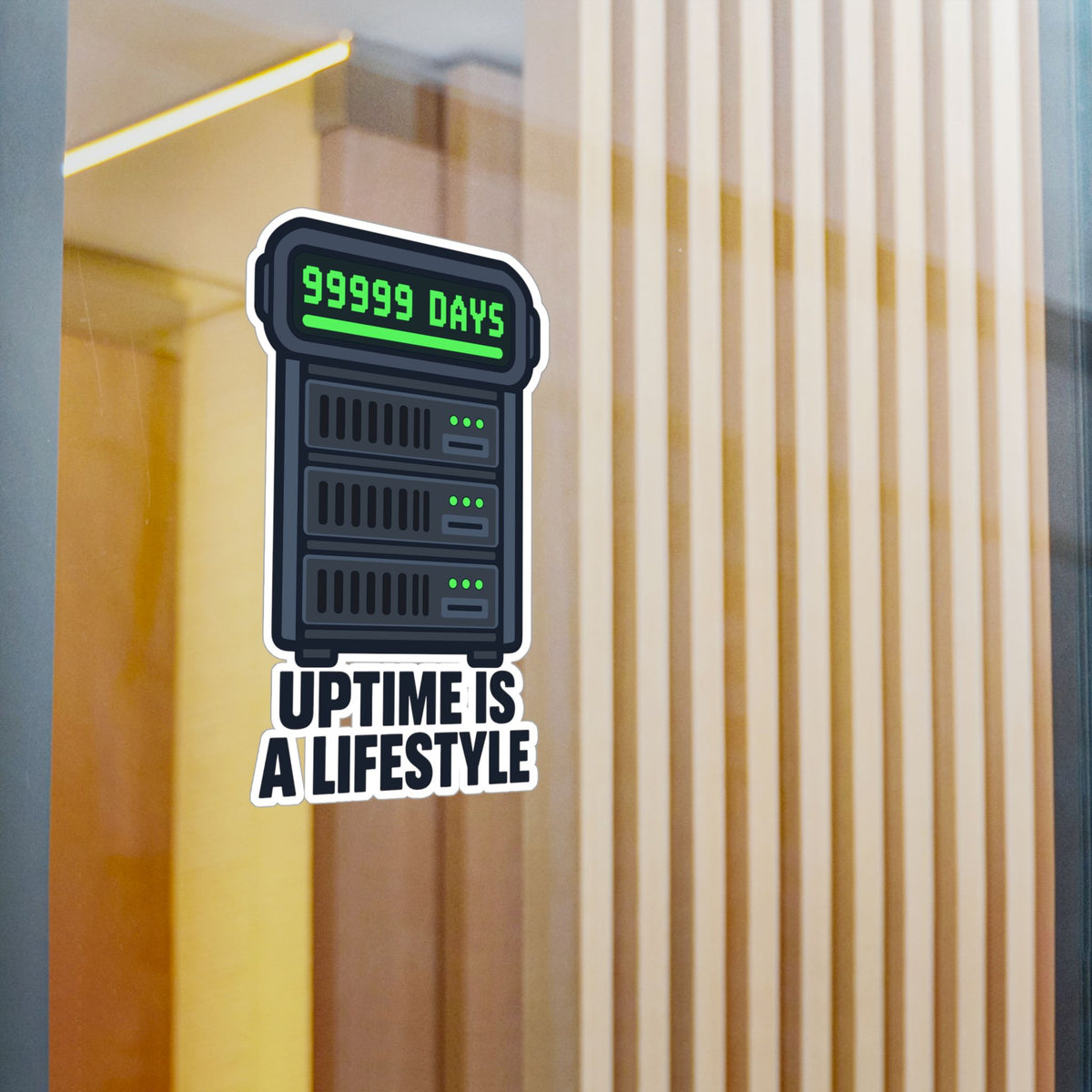 Server Sticker – Uptime Is A Lifestyle Design, Decals for Server Rack, Laptop or Fitness Tracker