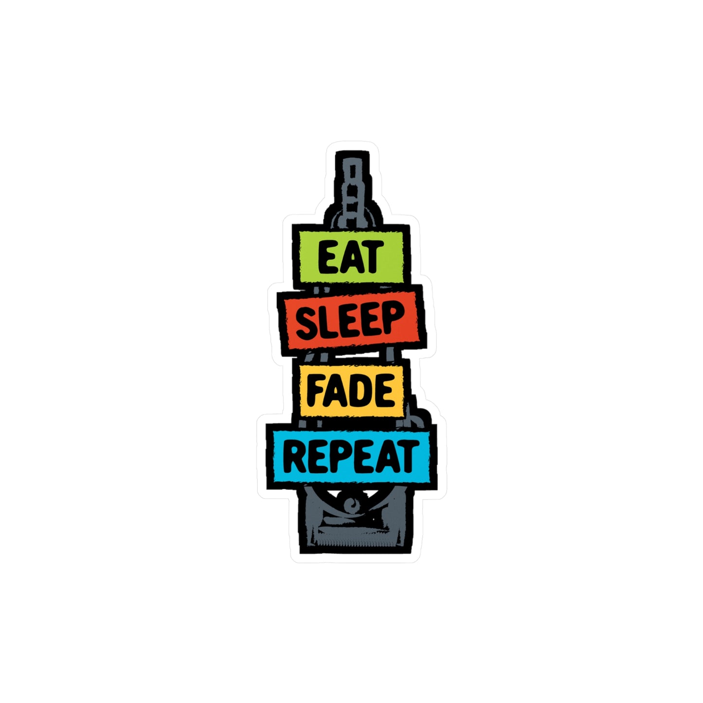 Eat Sleep Fade Repeat - Barber Sticker for Laptop Sticker. Water Bottle Sticker, Vinyl Trimmer Decal - Barber Gift